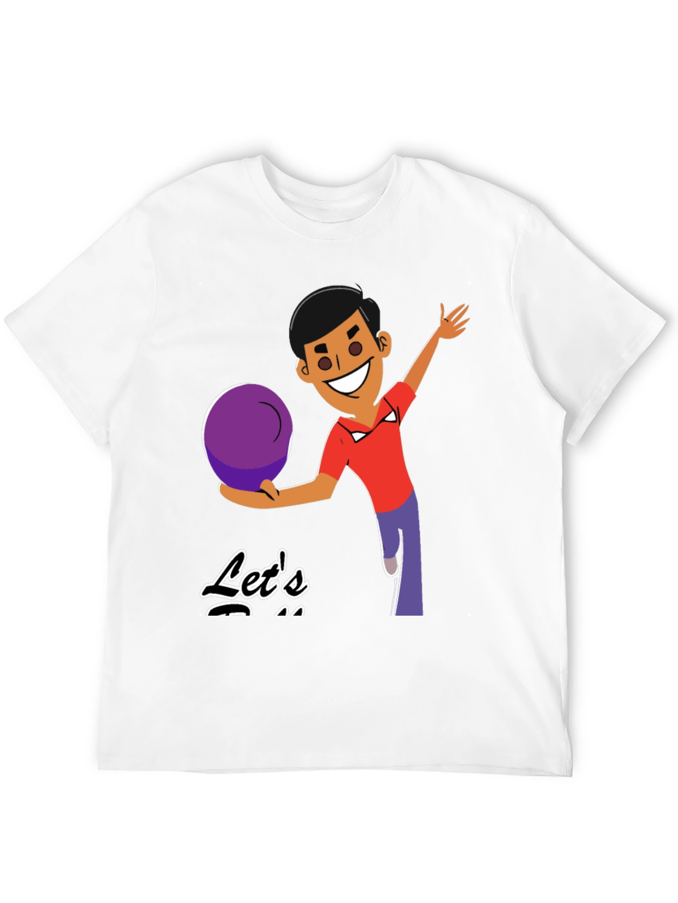 Black Bowling Cartoon Graphic Tee - Let's Bowl! view 12