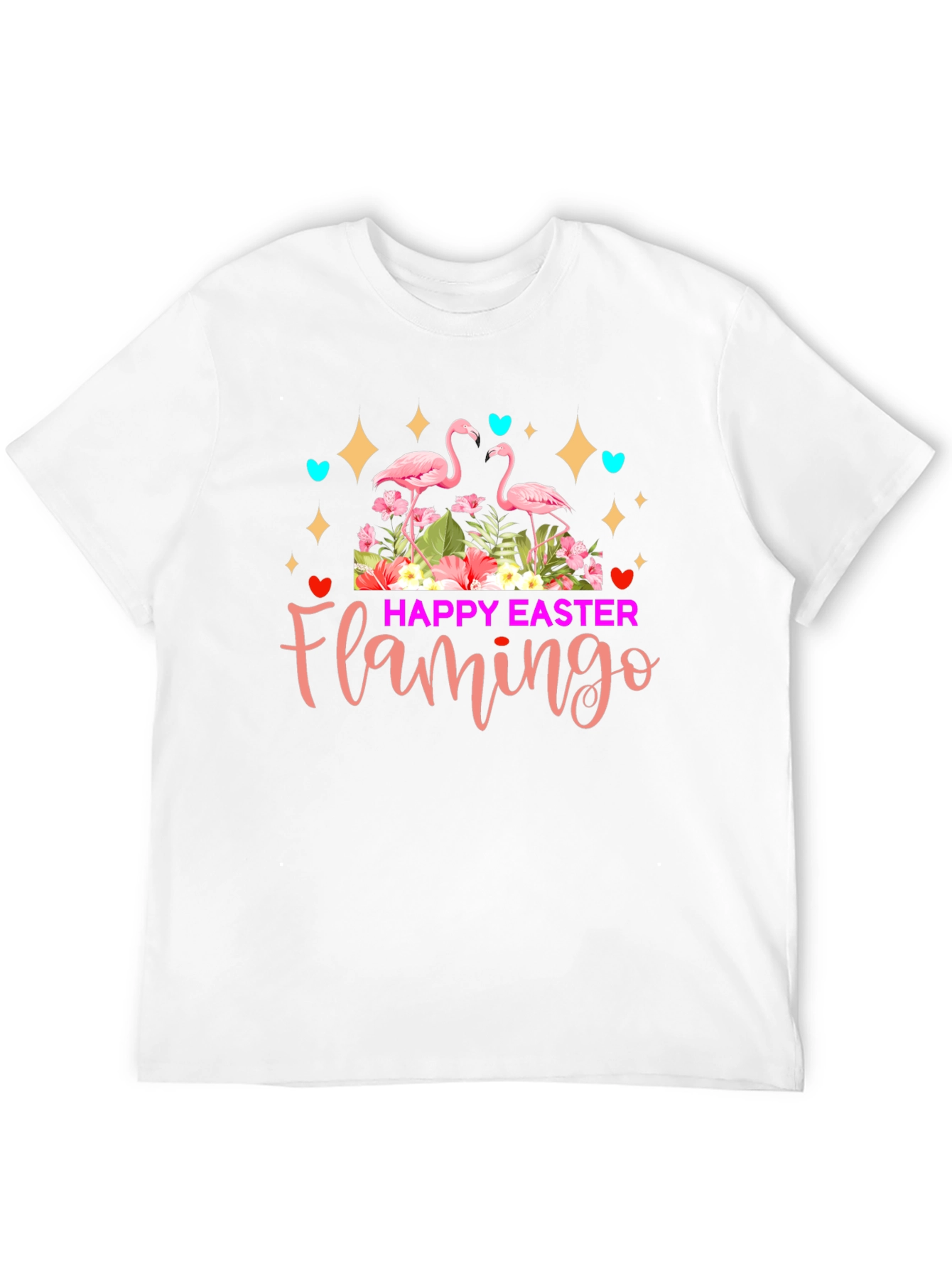 Happy Easter Flamingo Graphic T-Shirt - 12