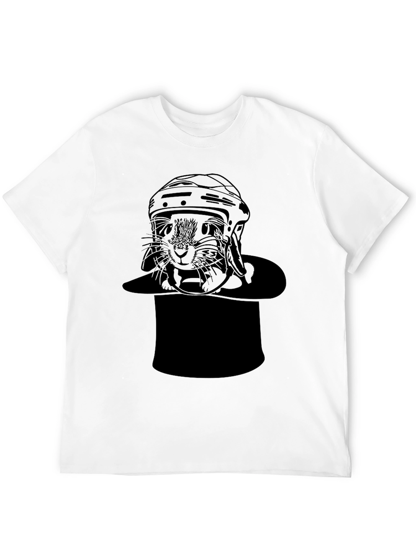 Black Cat Hockey Player Black T-Shirt view 12