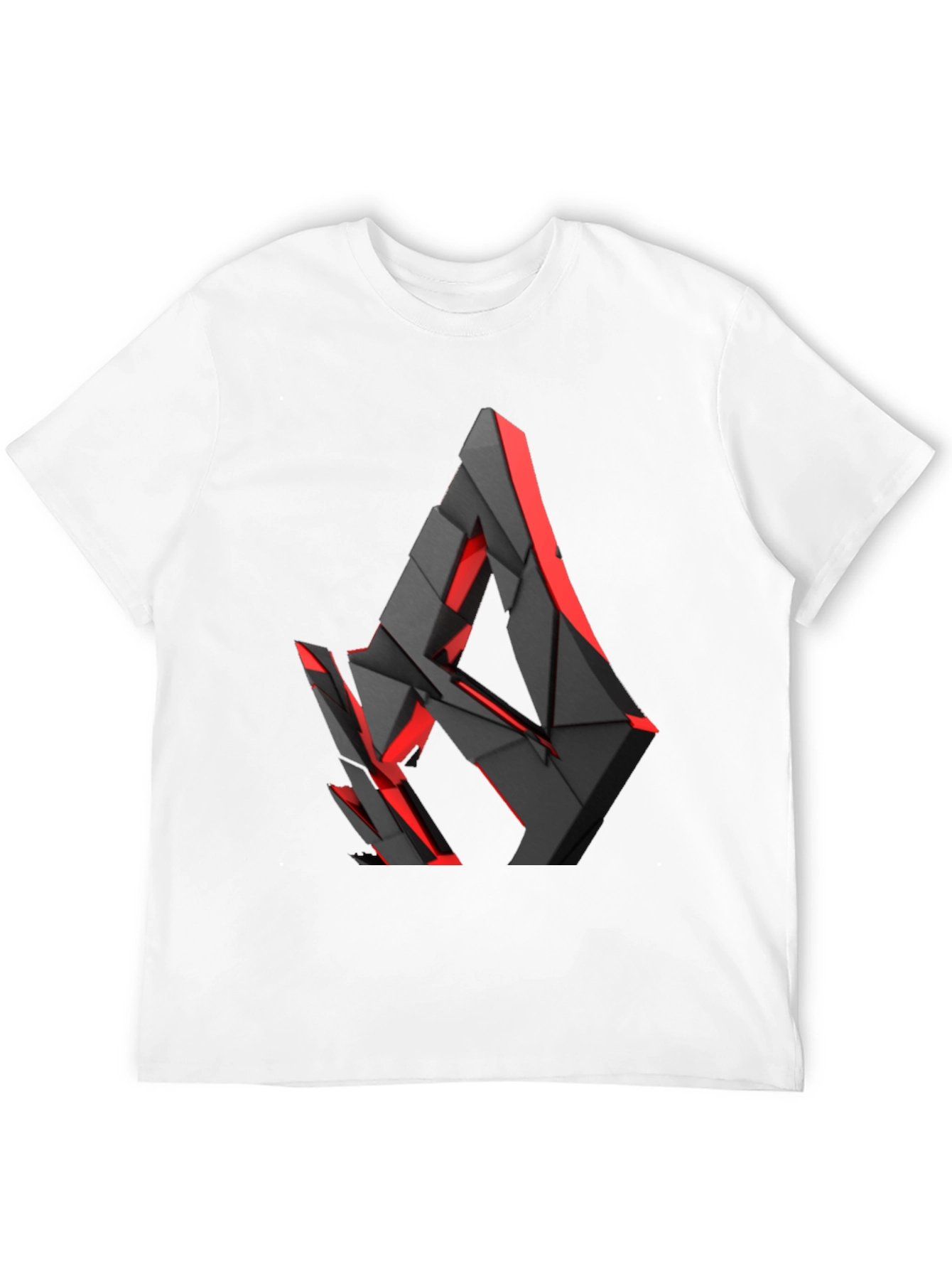 Black Abstract Geometric Graphic Print T-Shirt view 12