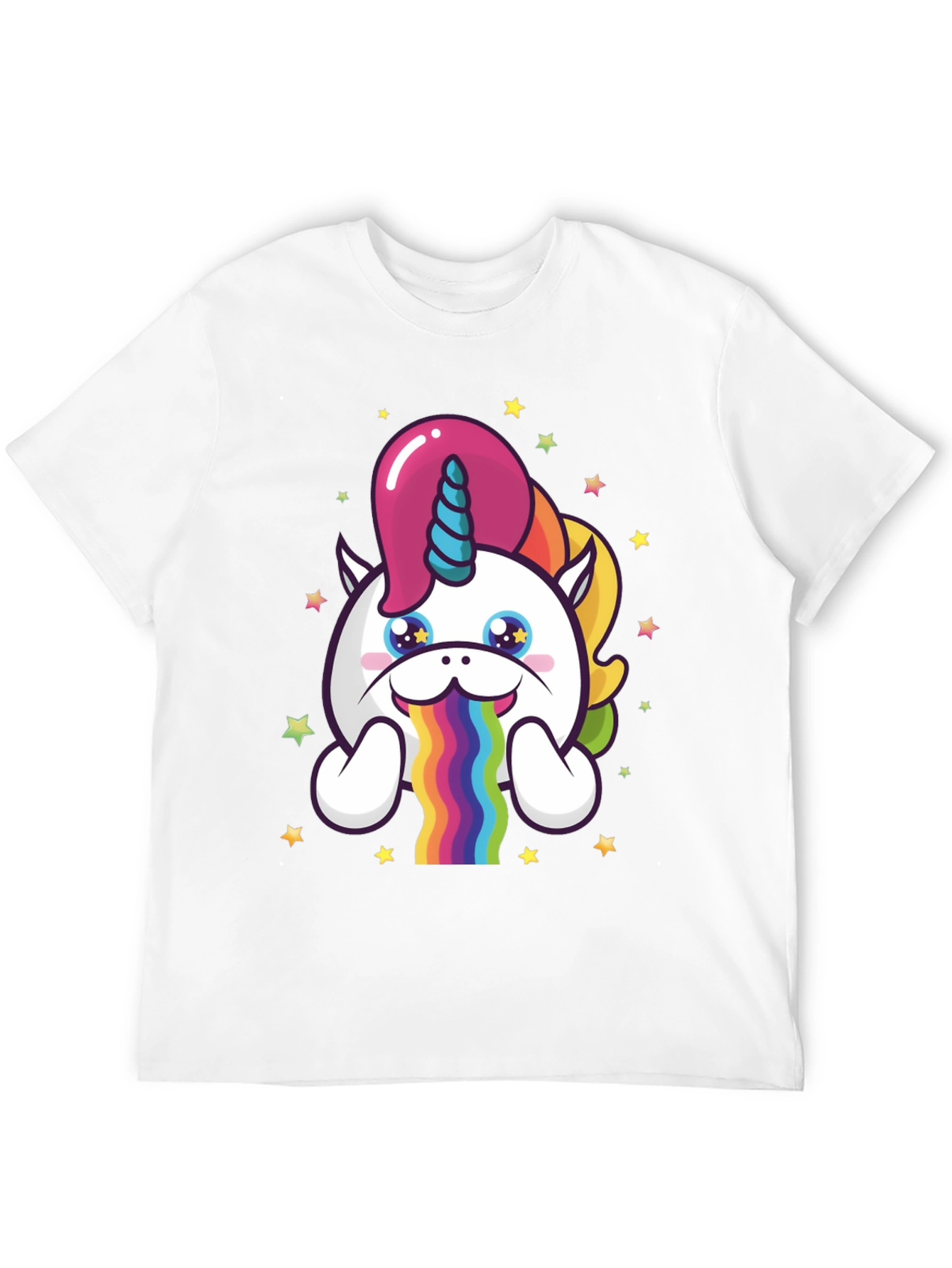 Black Unicorn Rainbow Puke Graphic Tee view 12