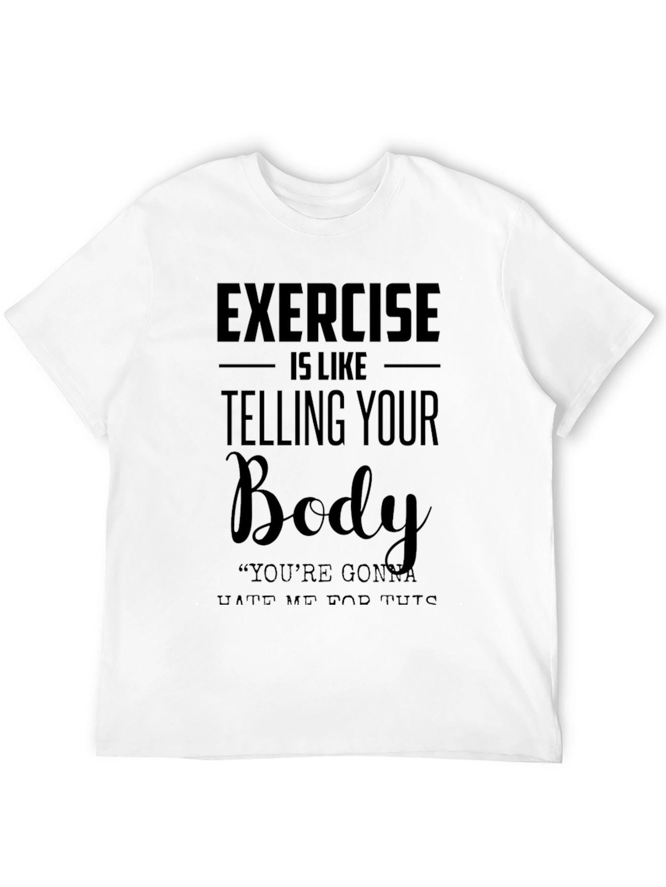 Black Exercise Body Humor Graphic T-Shirt view 12