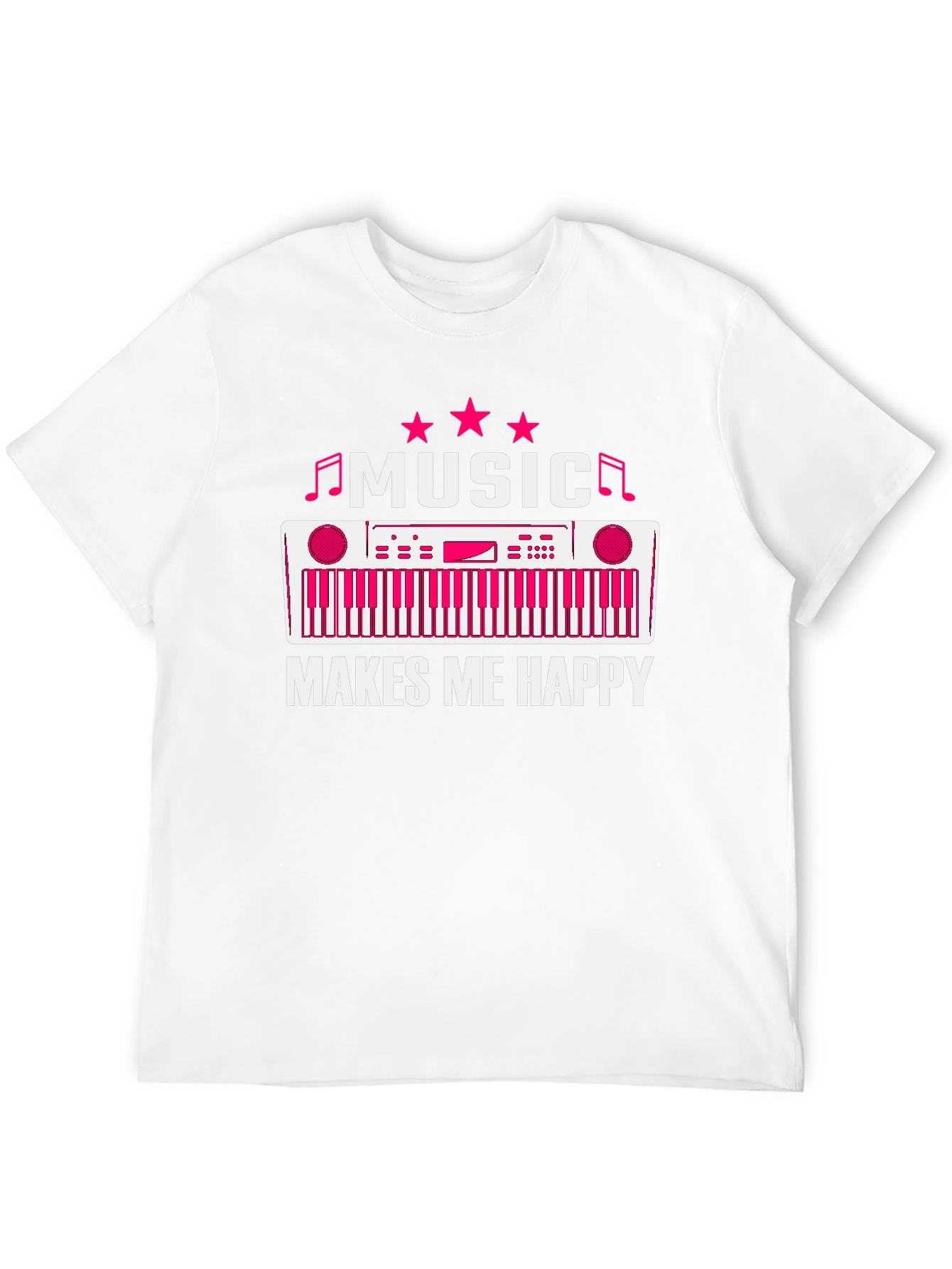 Black Music Makes Me Happy T-Shirt - Keyboard Design view 12