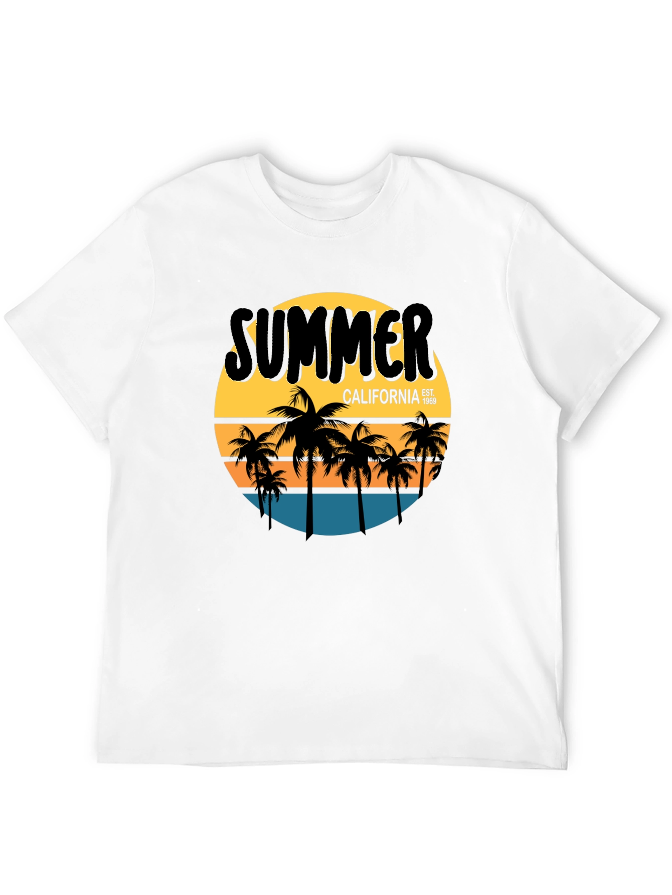 Black Summer California Graphic Tee - Palm Tree T-Shirt view 12