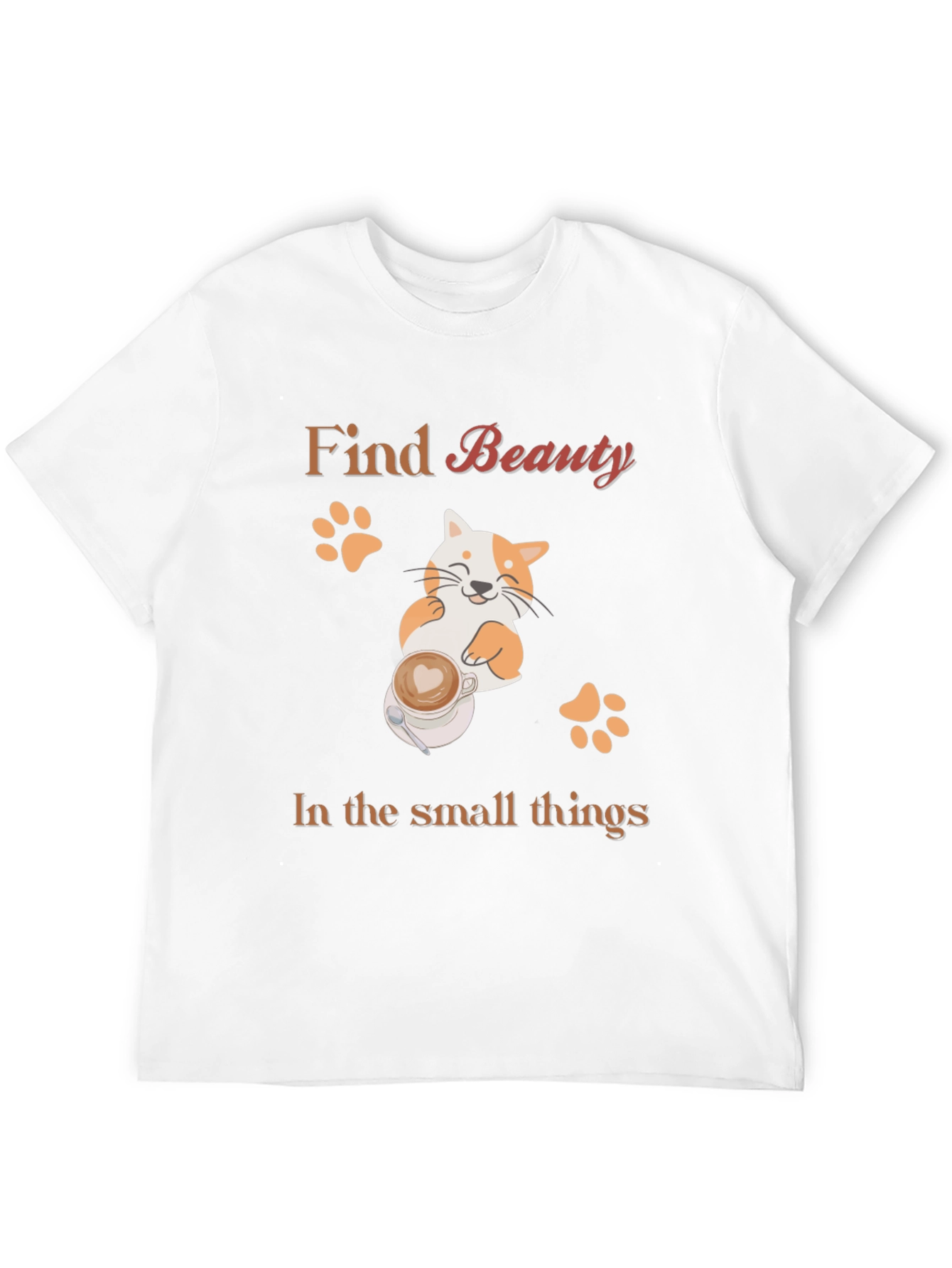 Black Find Beauty Cat Coffee Black T-Shirt view 12