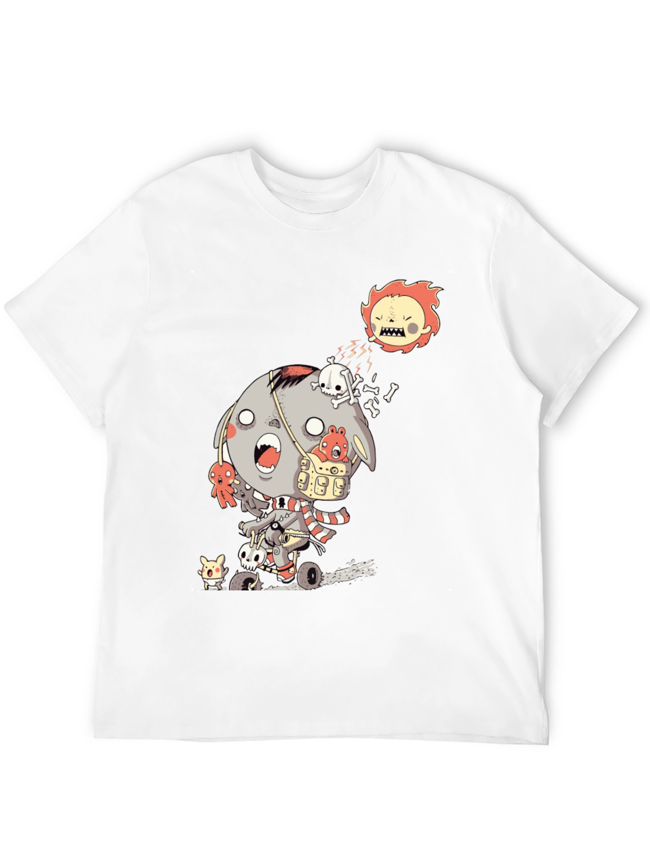 Black Zombie Kid Ride Funny Graphic Tee - Cool Novelty T-Shirt view 12
