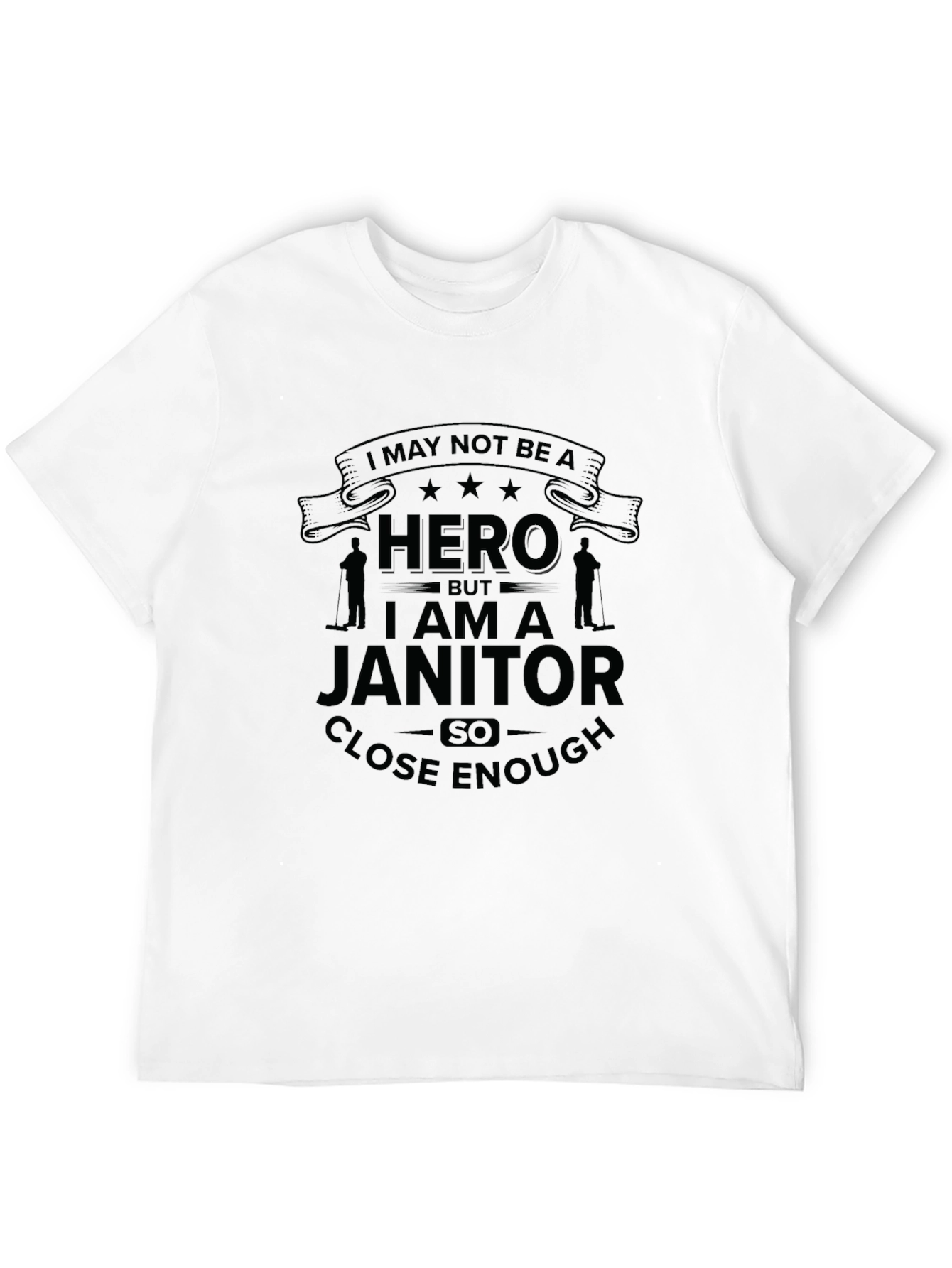 Black Janitor Hero T-Shirt - Cleaning Crew Appreciation Tee view 12