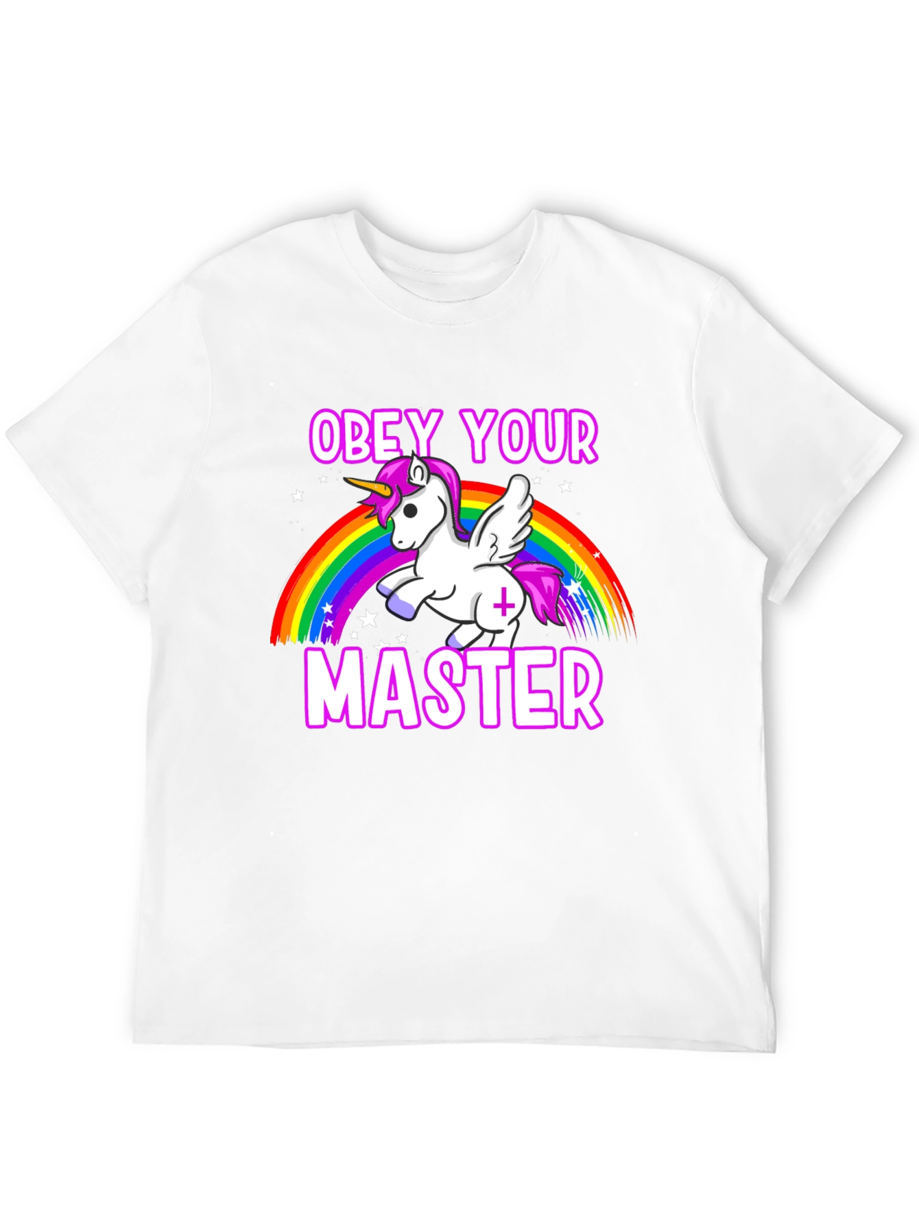 Black Obey Your Master Unicorn Graphic T-Shirt view 12