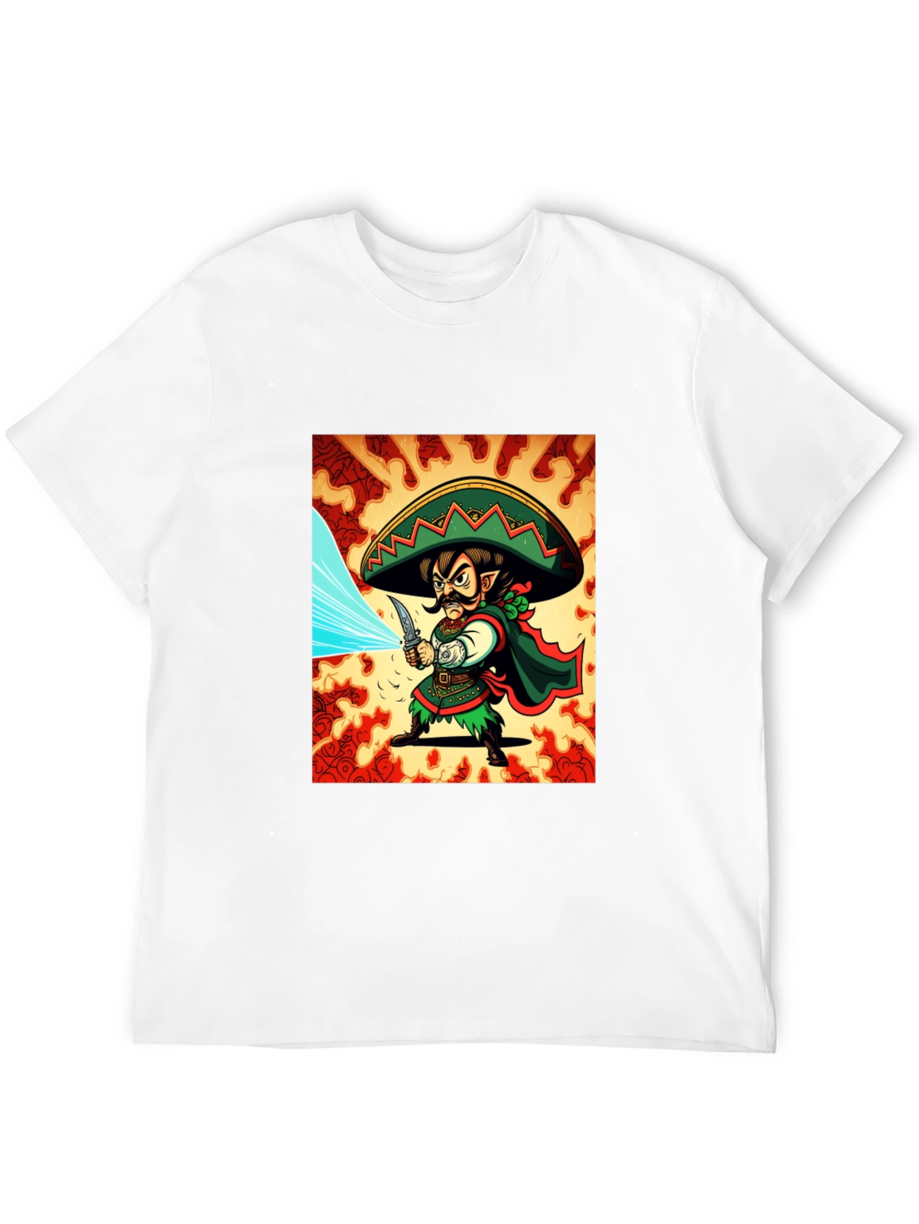 Black Mexican Elf Warrior Graphic Tee - Black Cotton view 12