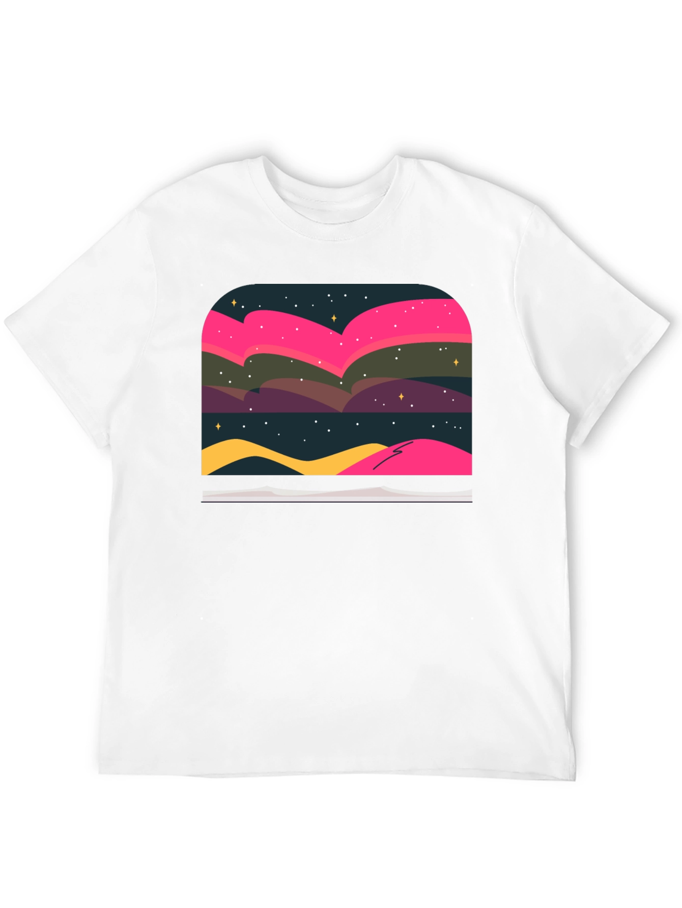 Black Northern Lights Graphic Tee - Black view 12