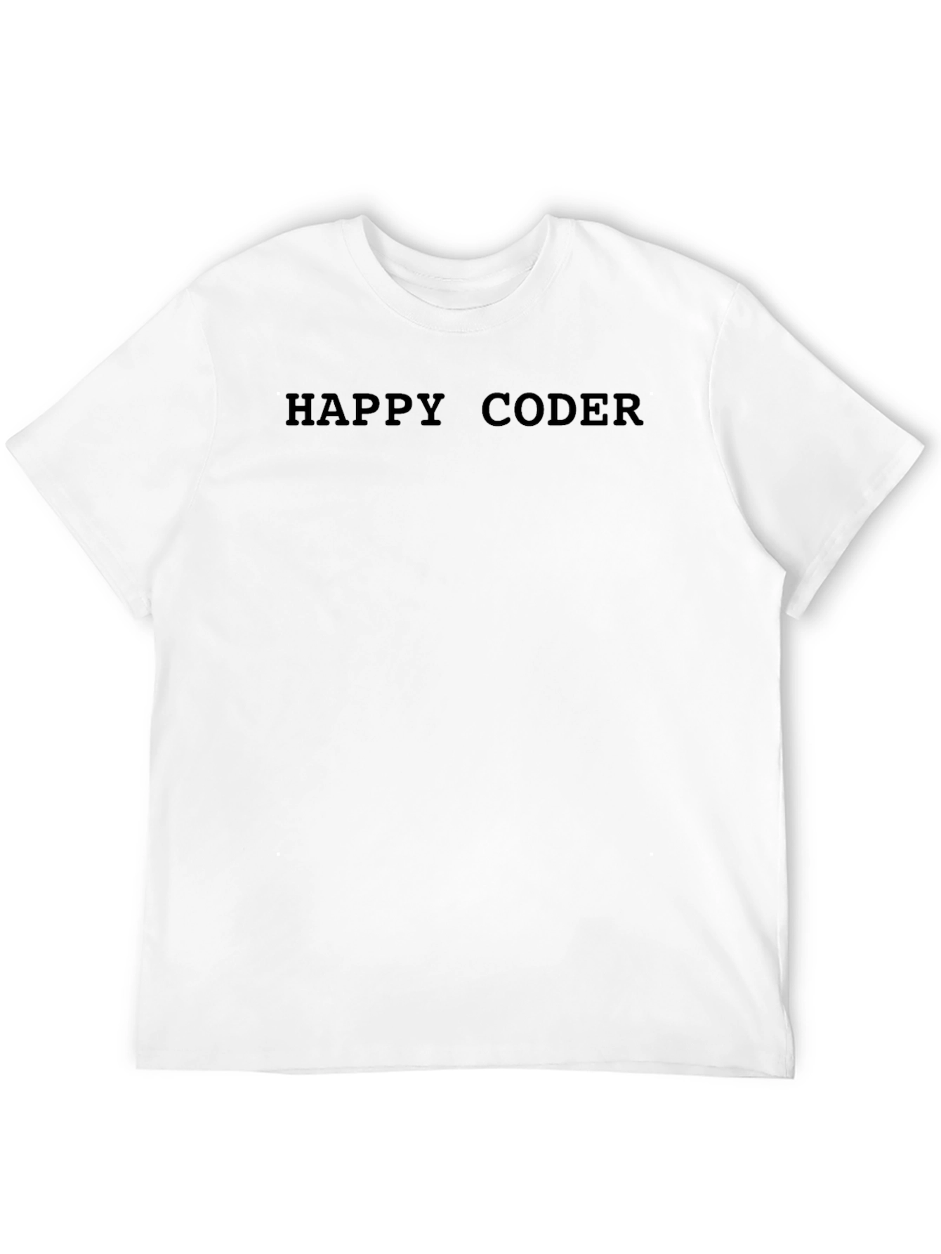 Black Happy Coder Black Crew Neck T-Shirt view 12