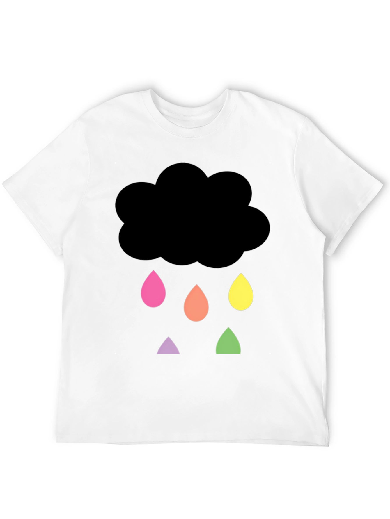 Black Rainy Cloud Graphic Tee - Unisex Black T-Shirt view 12