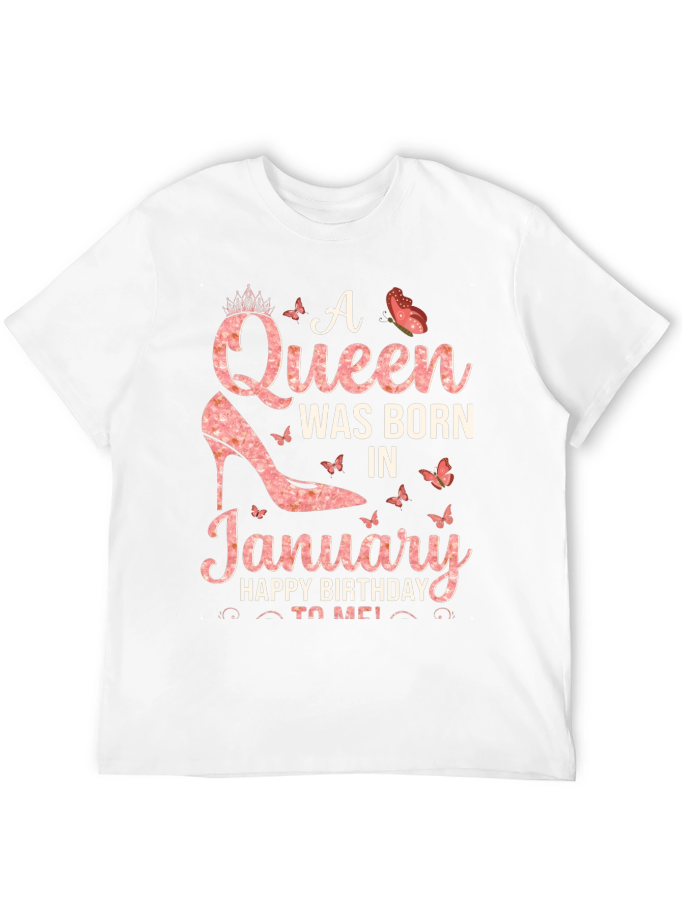 Black A Queen Was Born In January T-Shirt view 12