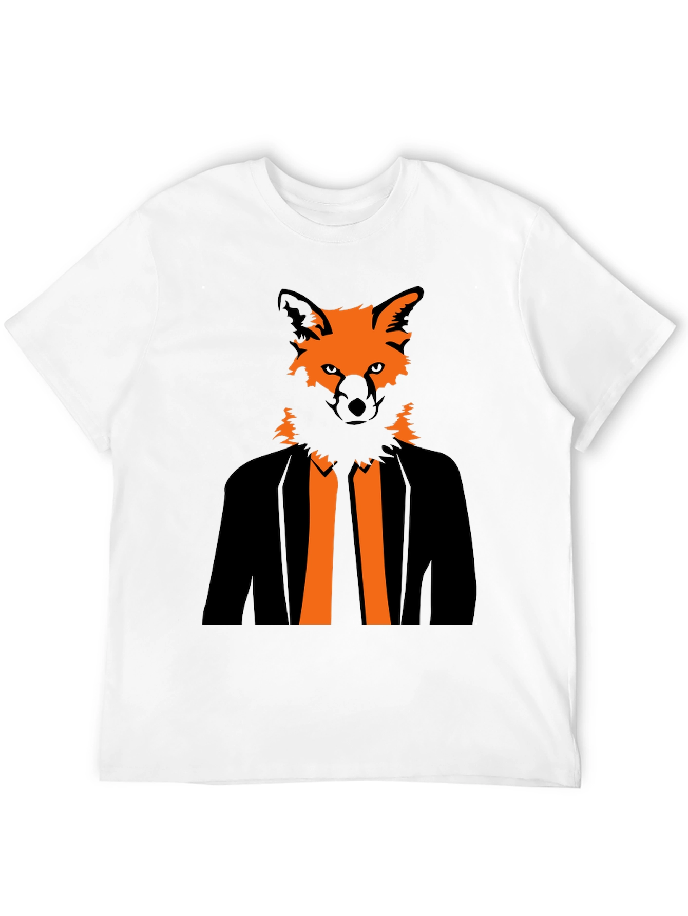 Black Fox Head Suit Graphic Tee - Stylish & Unique view 12