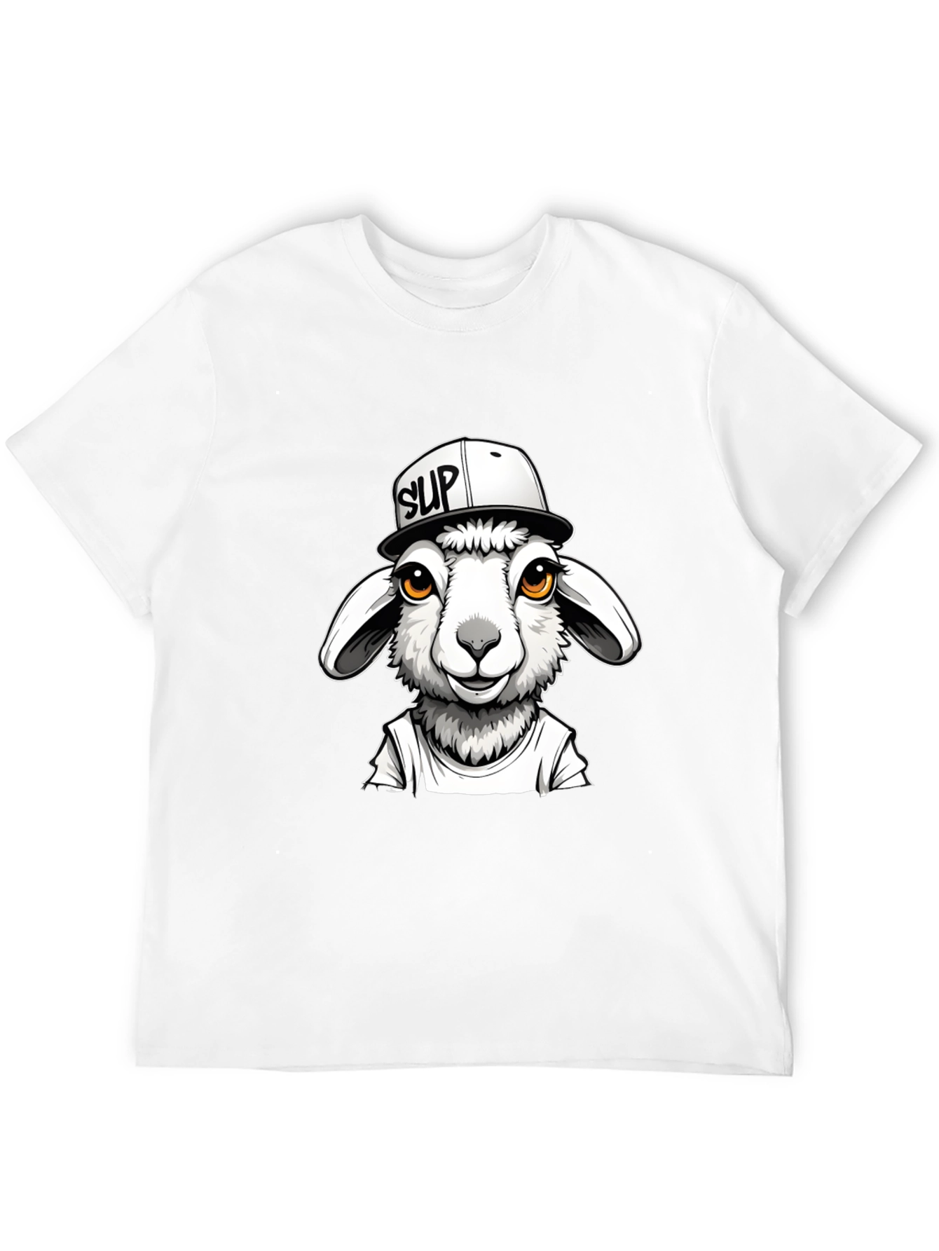 Black Cool Sheep Graphic Tee - Black Casual T-Shirt view 12