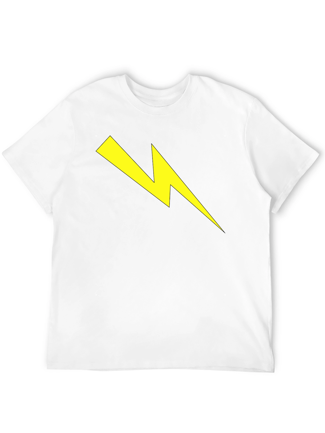 Black Lightning Bolt Graphic Tee - Striking Black Cotton T-Shirt view 12
