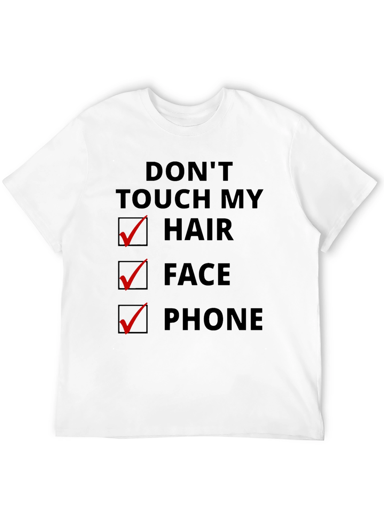 Black Don't Touch My Hair Face Phone Graphic T-Shirt view 12
