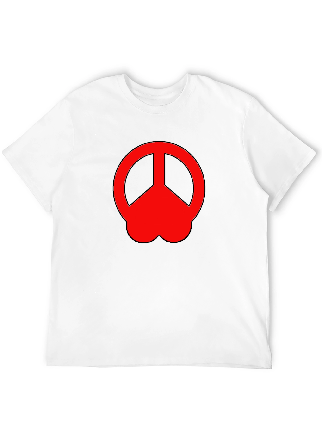 Black Peace Sign Graphic Tee - Red on Black view 12