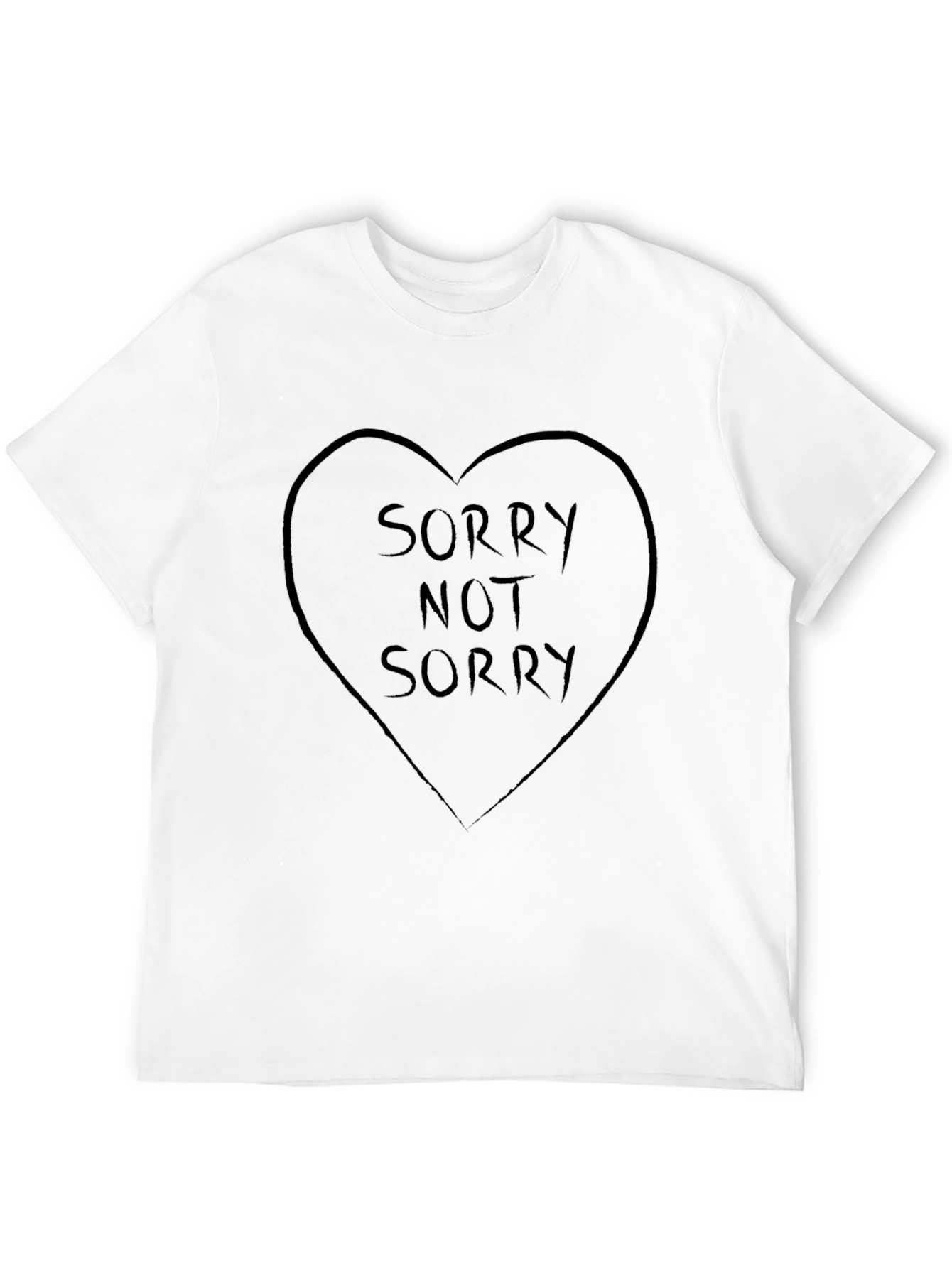 Black Sorry Not Sorry Heart Graphic T-Shirt - Black view 12