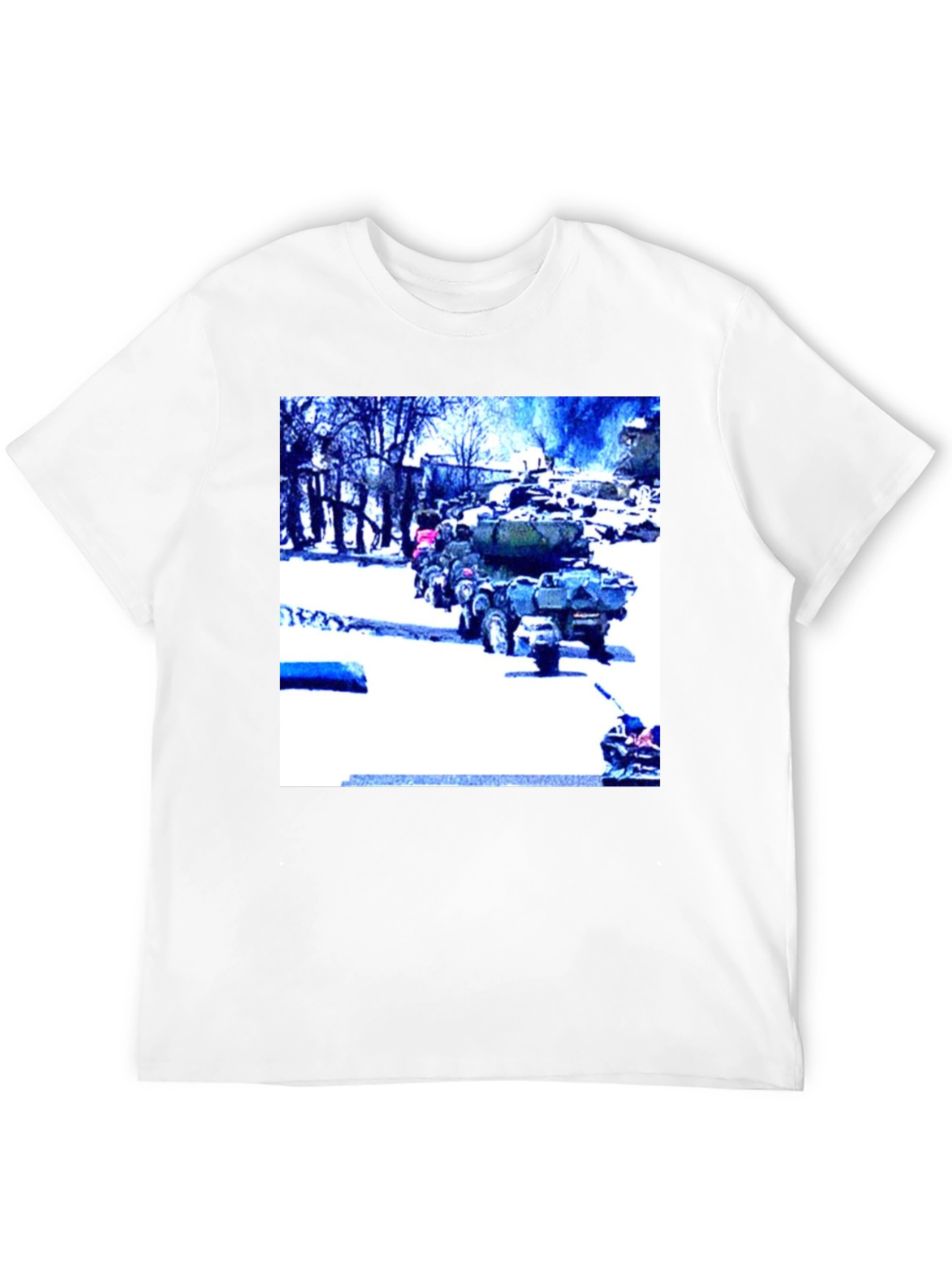 Black Military Vehicles on Black T-Shirt view 12