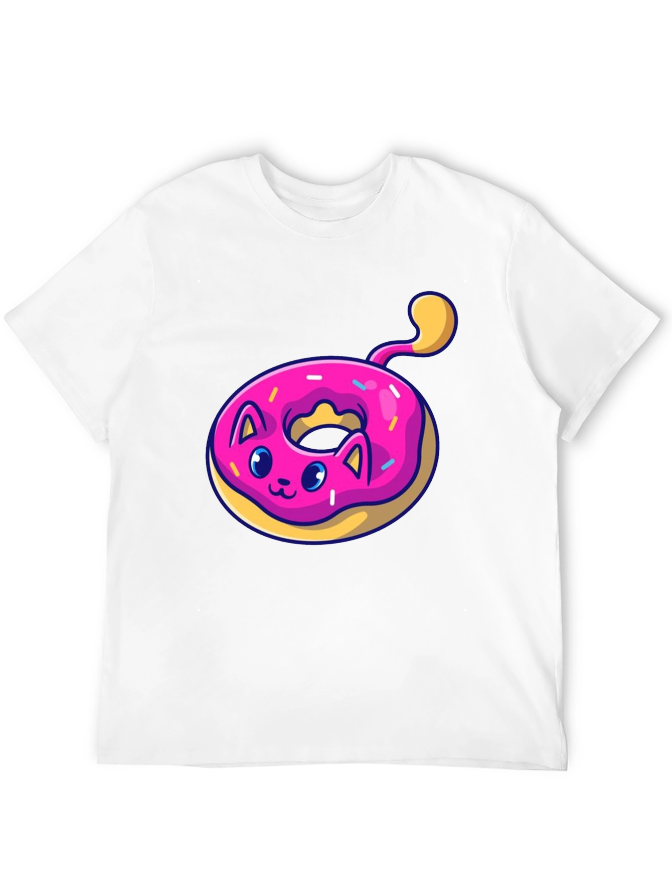 Black Cat Donut T-Shirt: Cute & Playful Black Tee view 12
