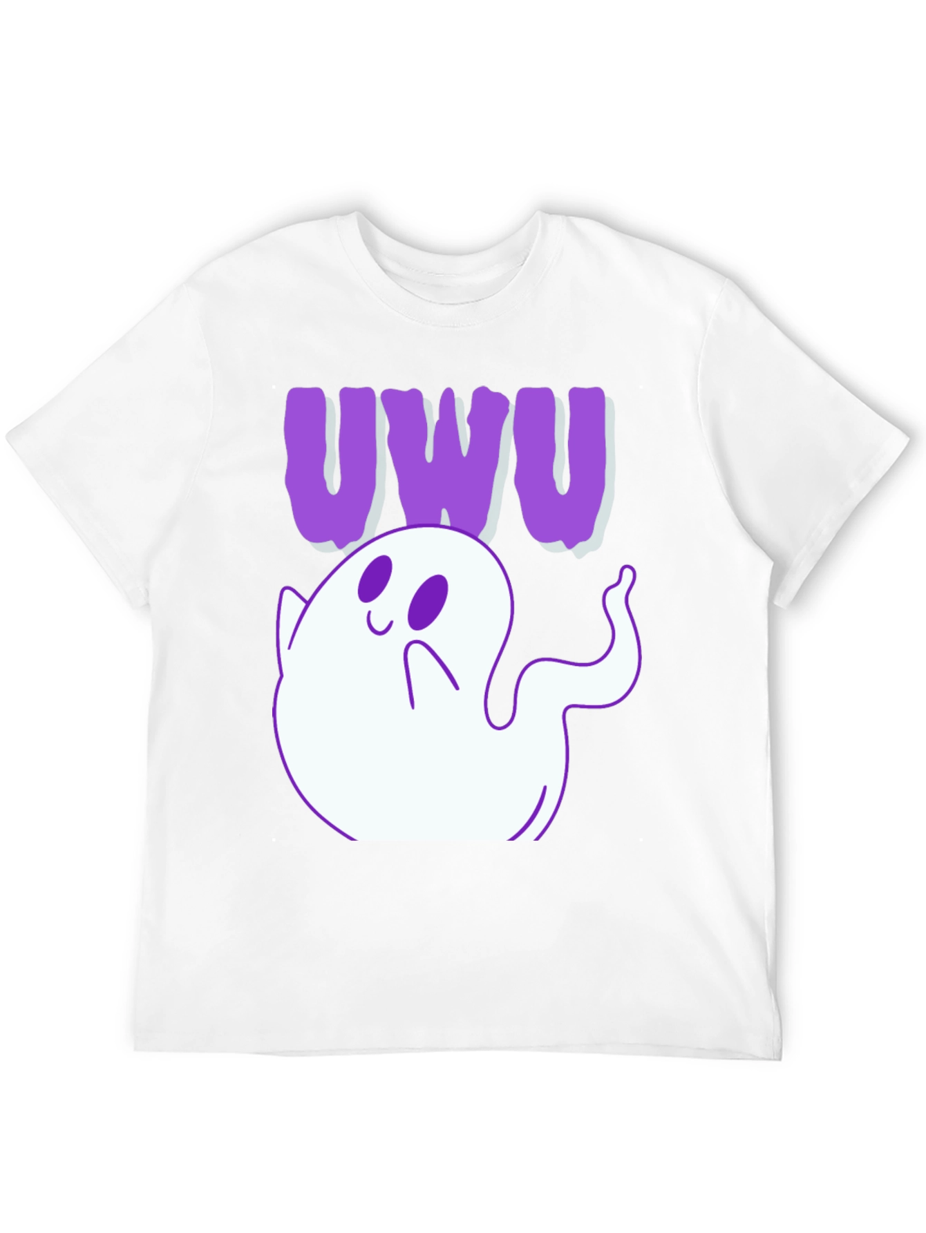 Black Cute Ghost "UWU" T-Shirt view 12