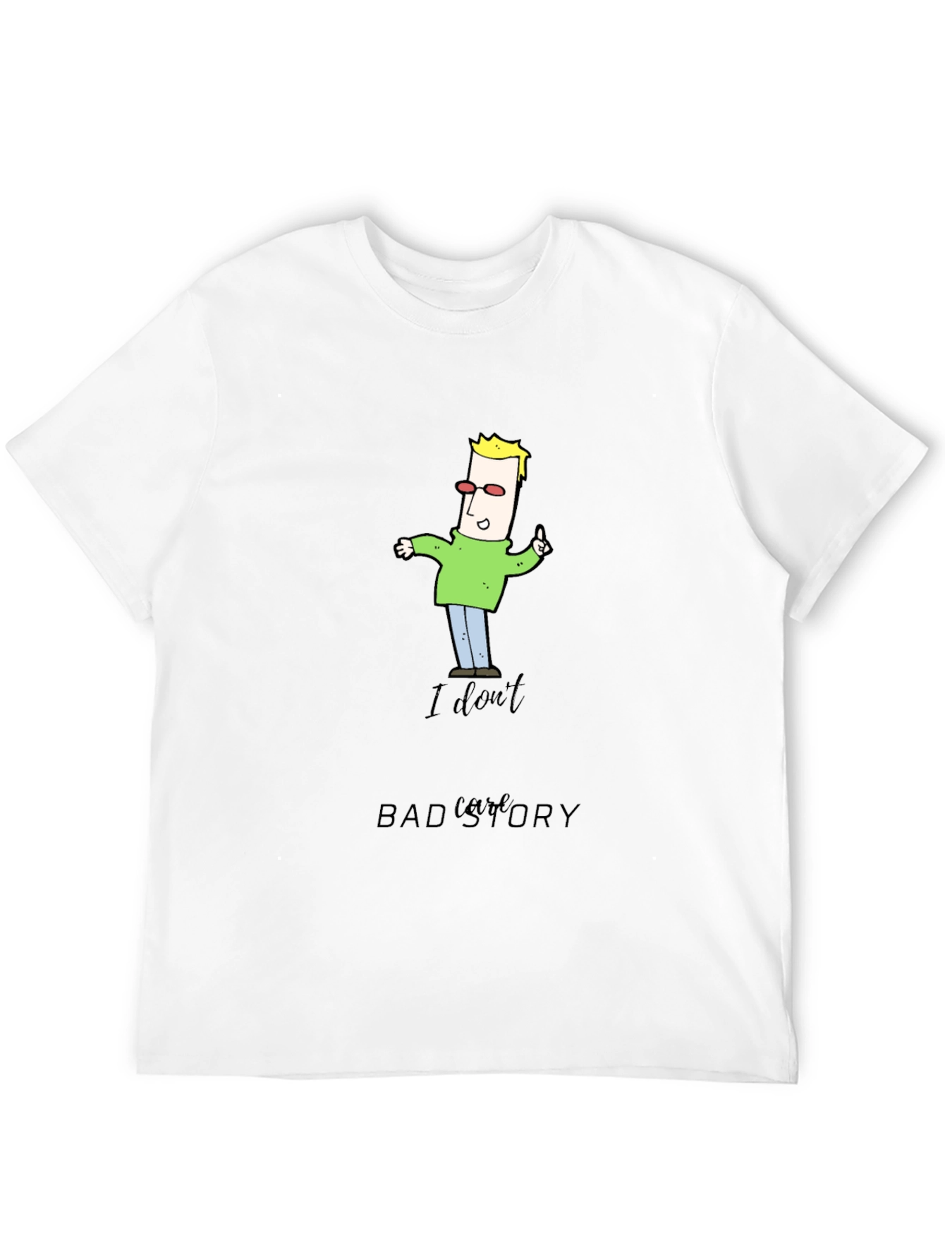 Black Funny Cartoon Man Black T-Shirt view 12
