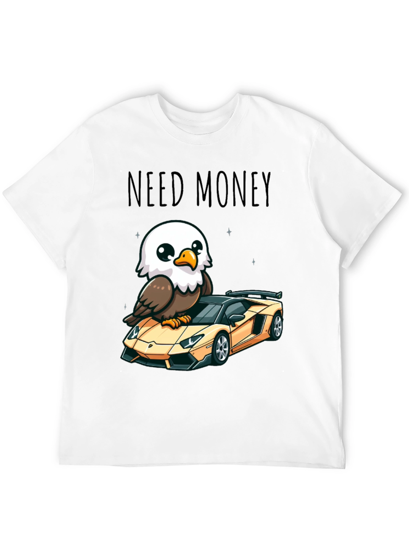 Black Need Money Eagle Car Graphic T-Shirt view 12