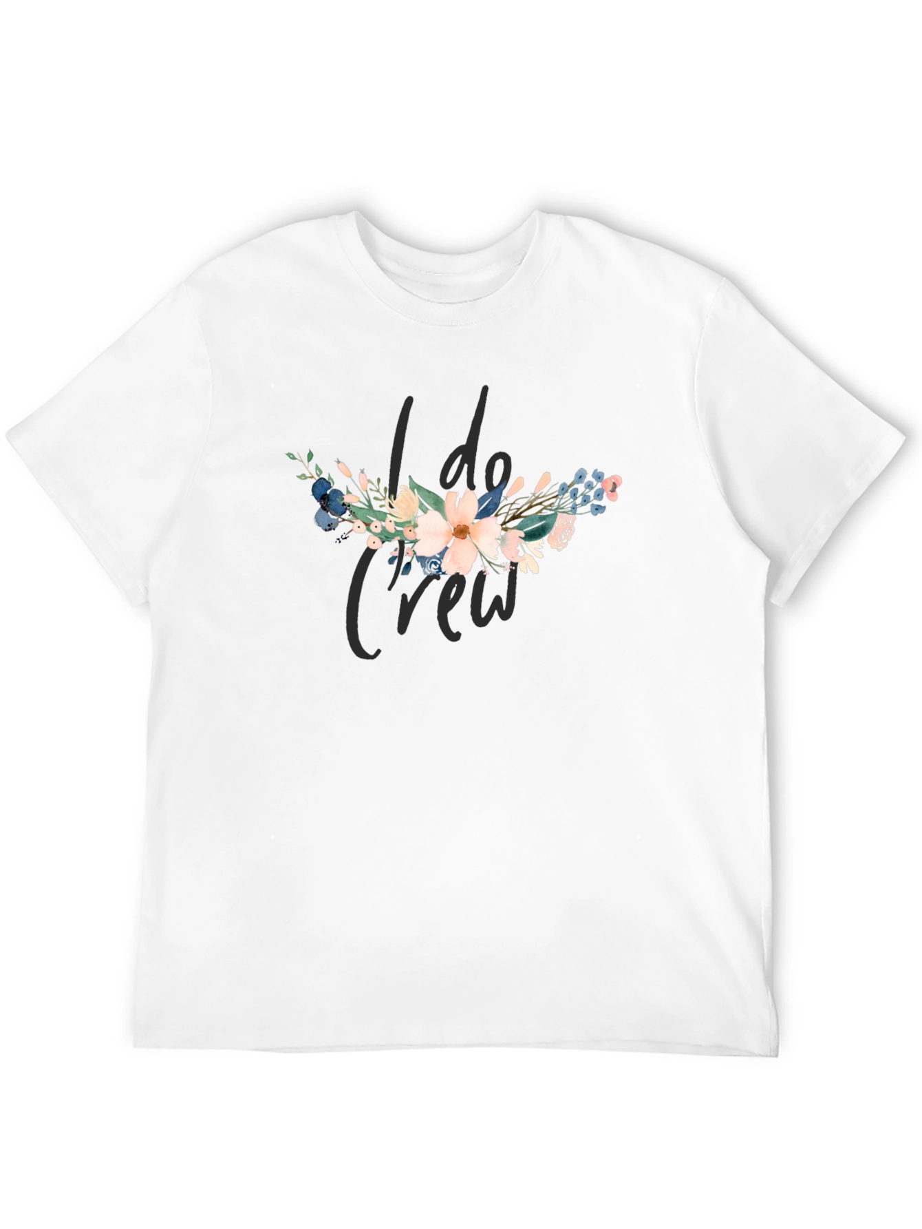 Black I Do Crew Floral Graphic Black T-Shirt view 12