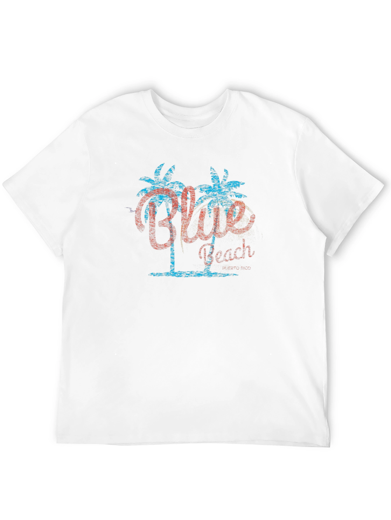 Black Blue Beach Graphic Tee - Tropical Palm Tree T-Shirt view 12