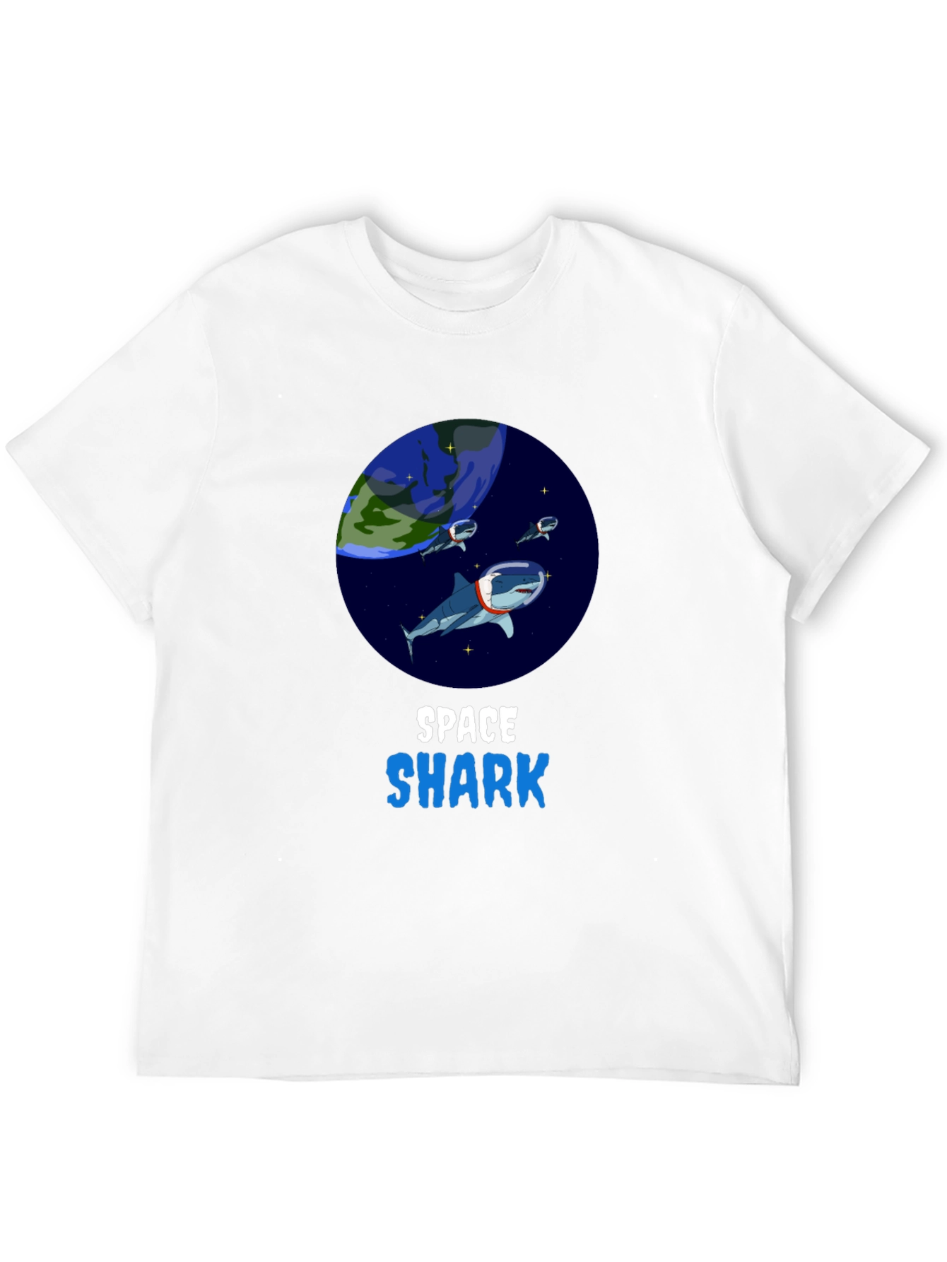 Black Space Shark T-Shirt - Novelty Graphic Tee view 12