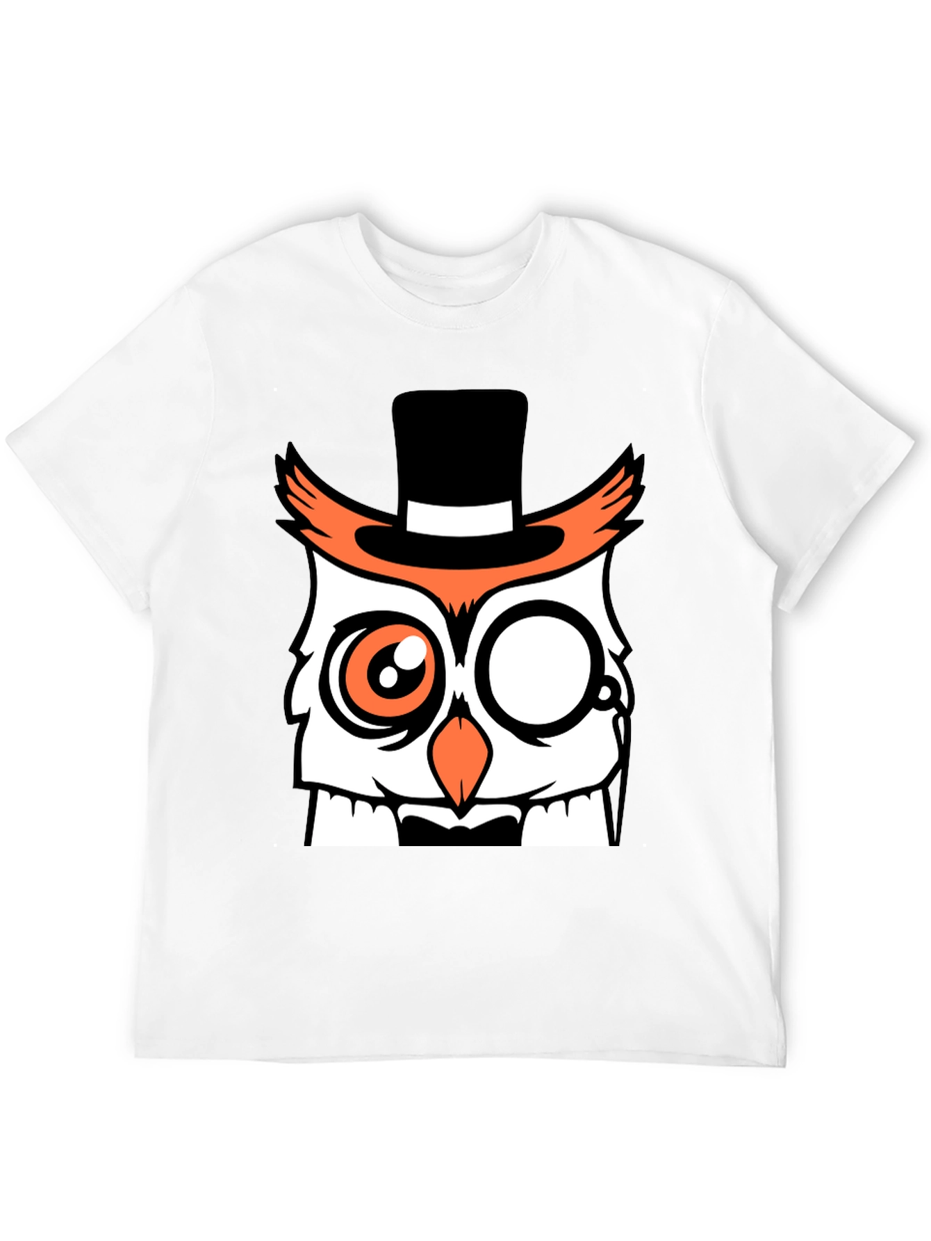 Black Dapper Owl T-Shirt - Funny Cartoon Design view 12