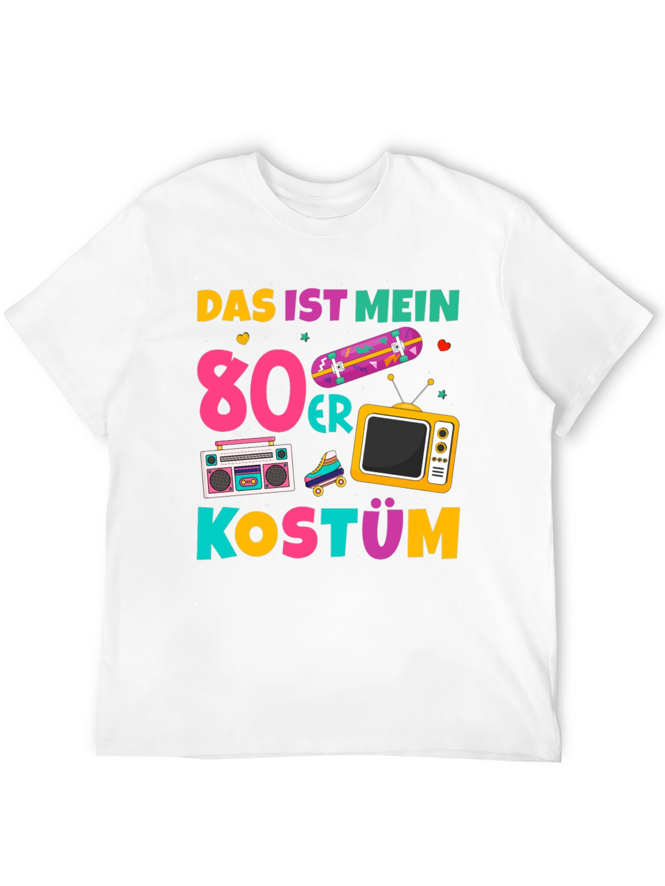 Black 80s Costume T-Shirt - Retro Style view 12