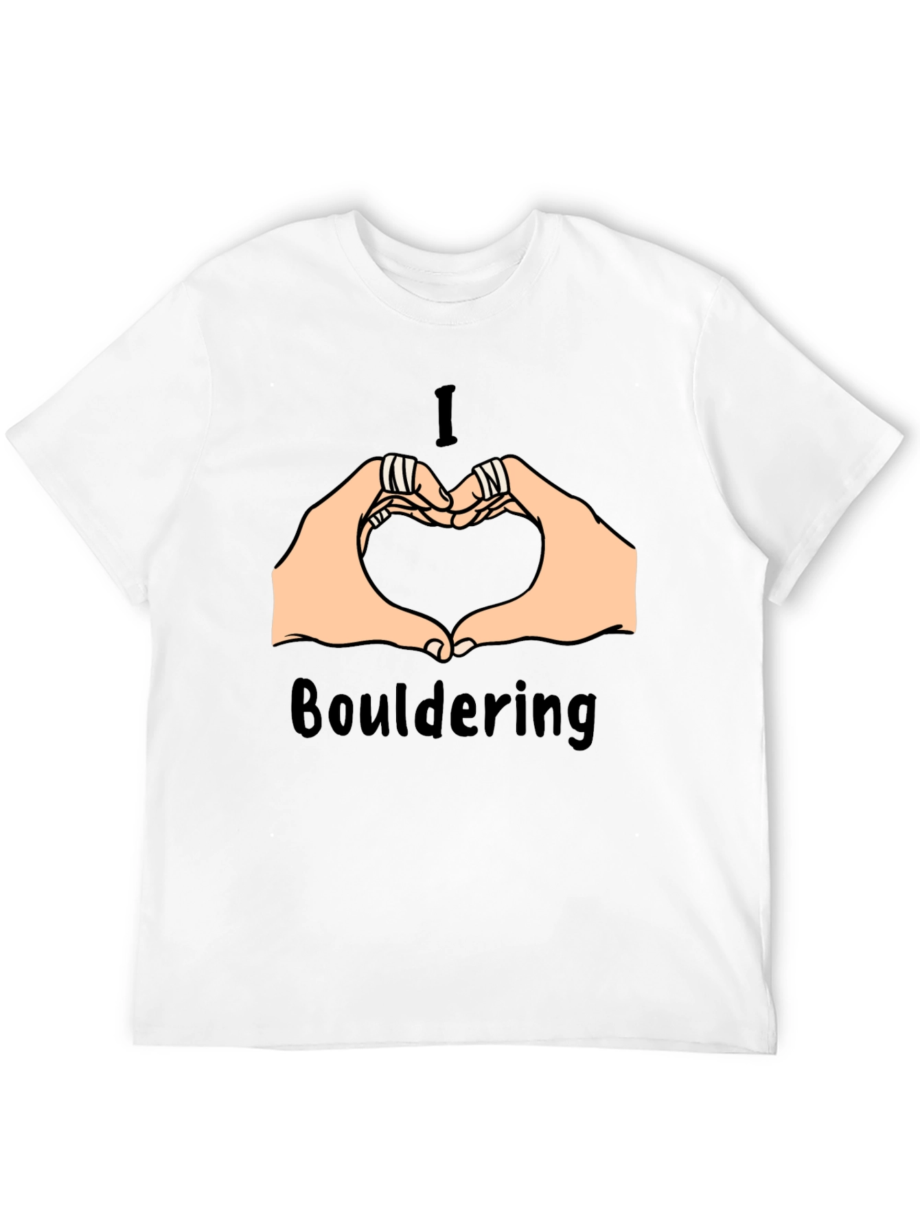 Black I Love Bouldering Heart Hands Graphic Tee view 12
