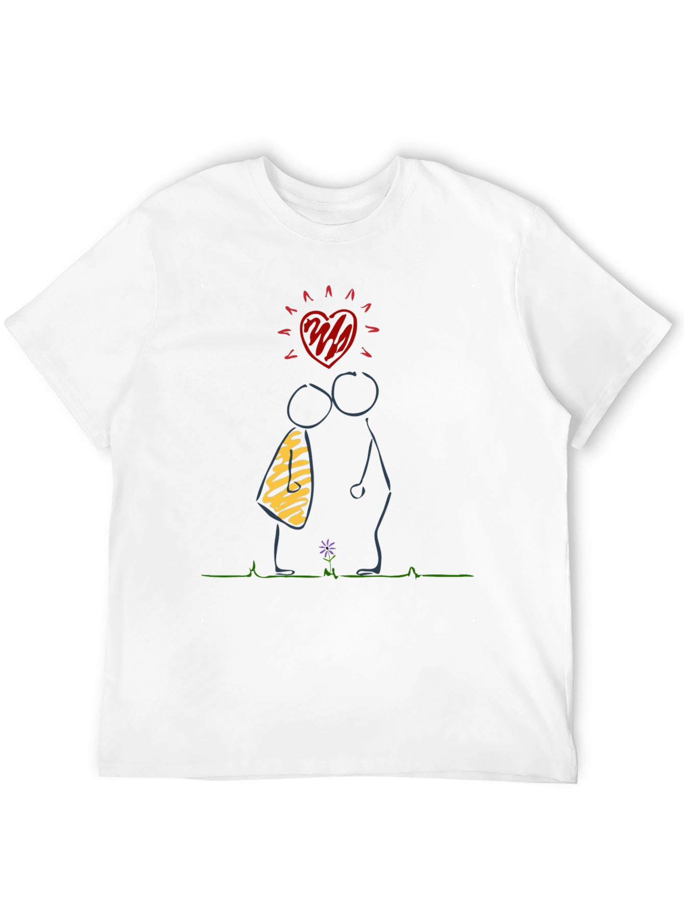 Black Stick Figure Love T-Shirt - Black view 12