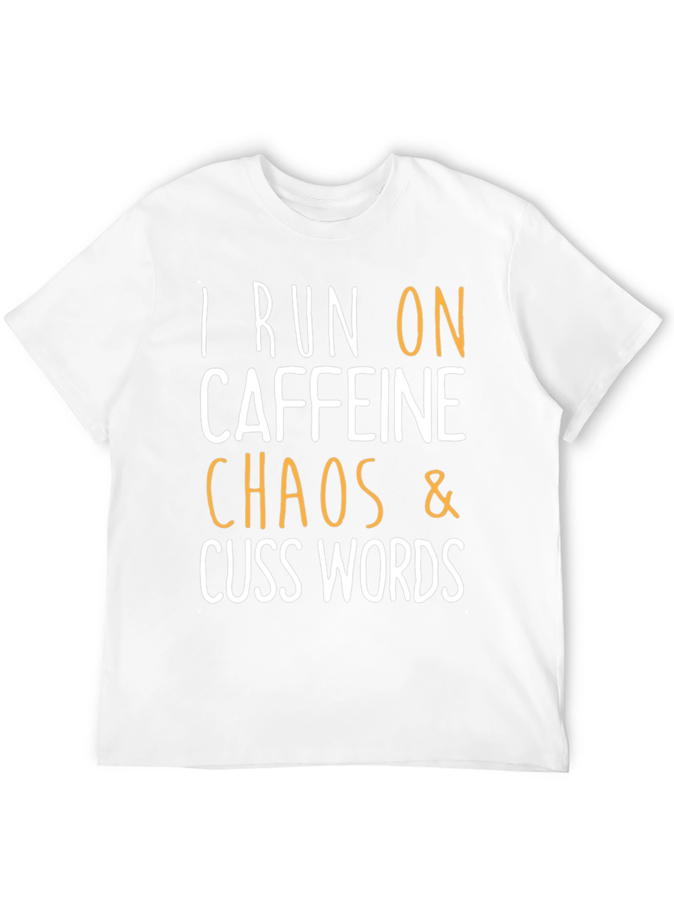 Black I Run On Caffeine, Chaos & Cuss Words T-Shirt view 12