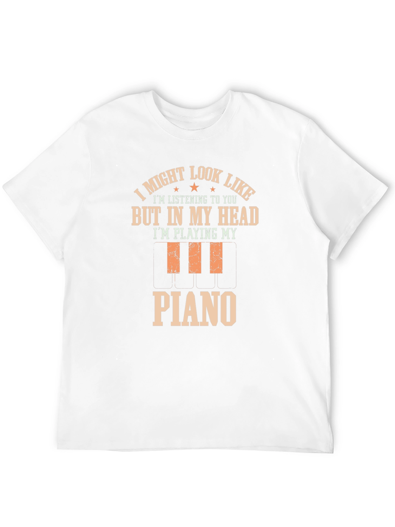 Black Funny Piano Player T-Shirt - In My Head view 12