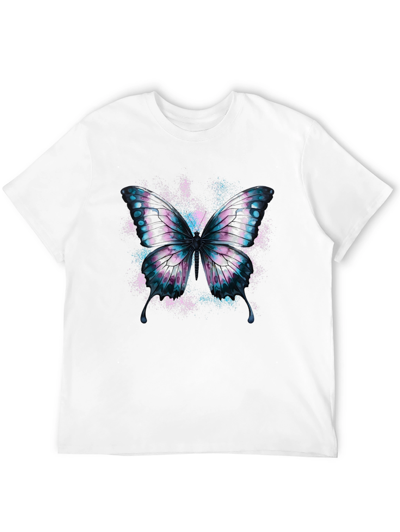 Black Butterfly Graphic Black Cotton T-Shirt view 12