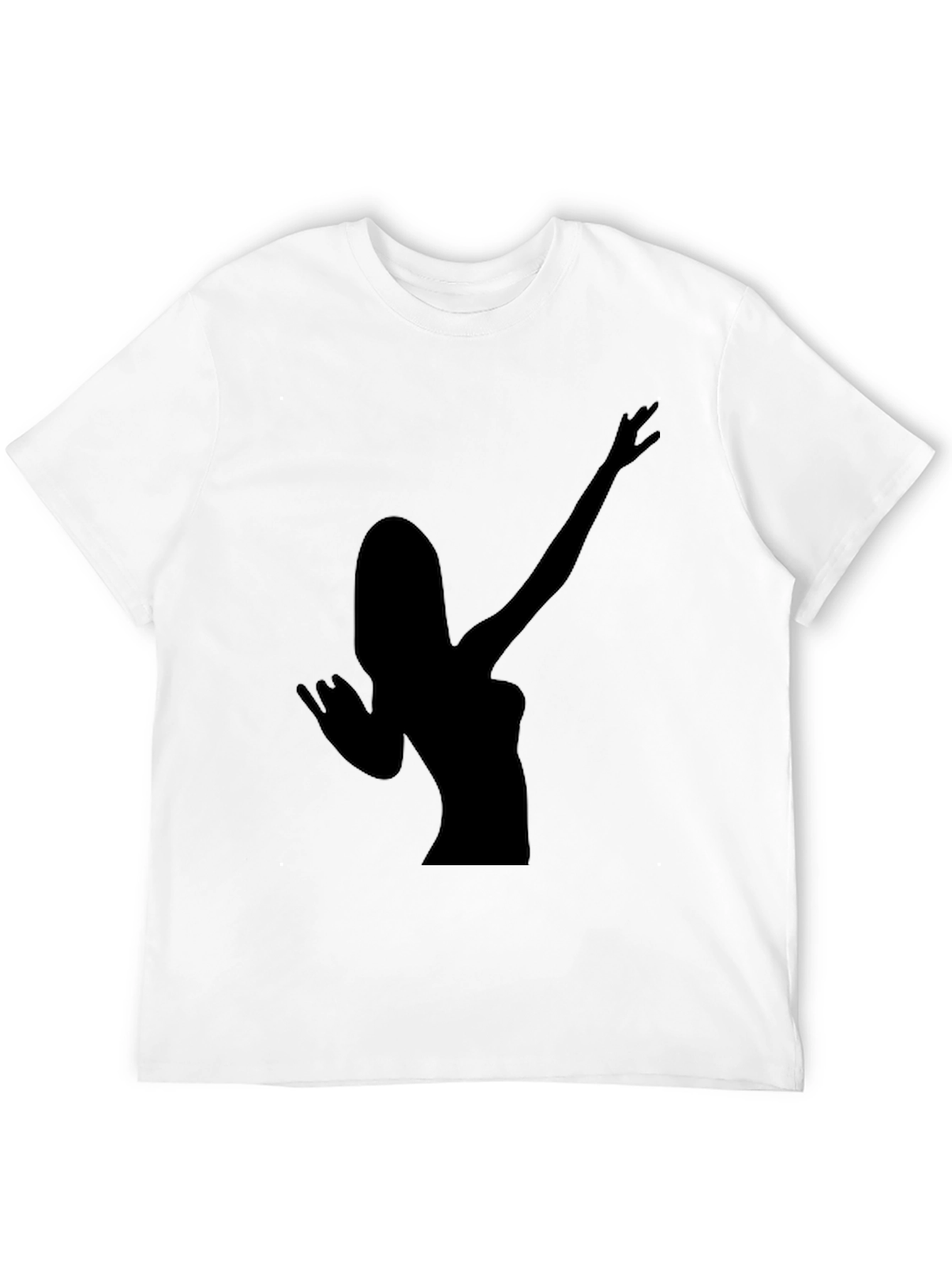 Black Silhouette Woman Gesture Black T-Shirt view 12