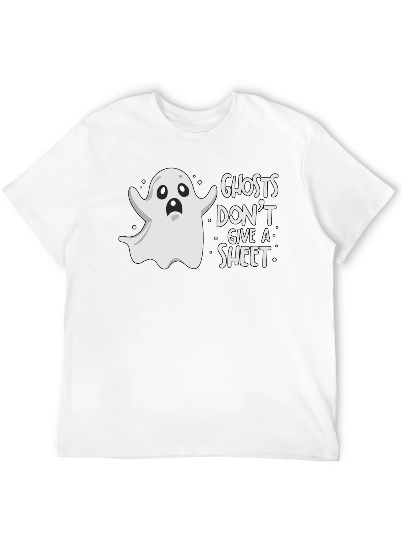 Black Funny Ghosts Don't Give A Sheet Graphic T-Shirt view 12