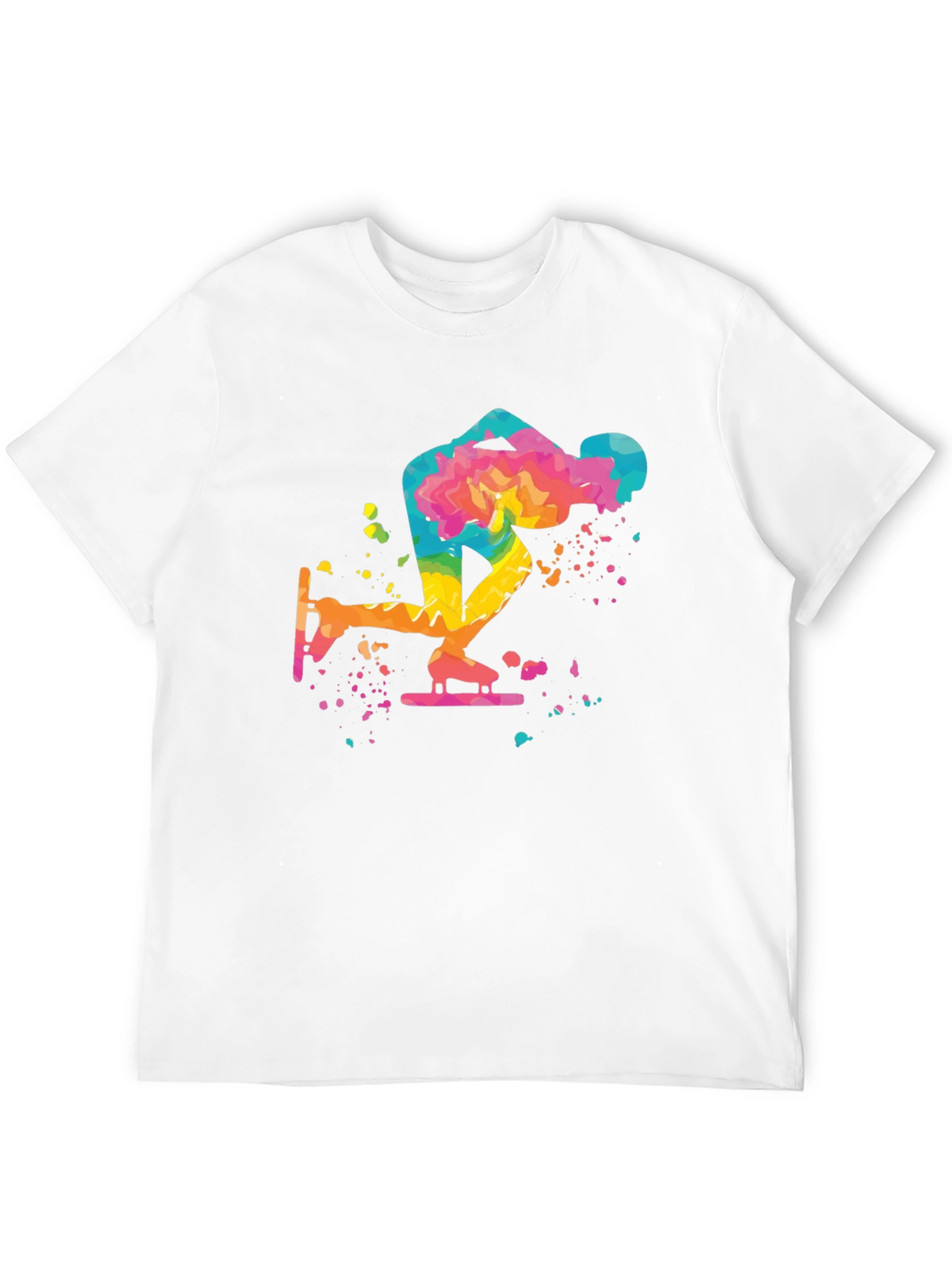 Black Speed Skating T-Shirt - Colorful Design view 12
