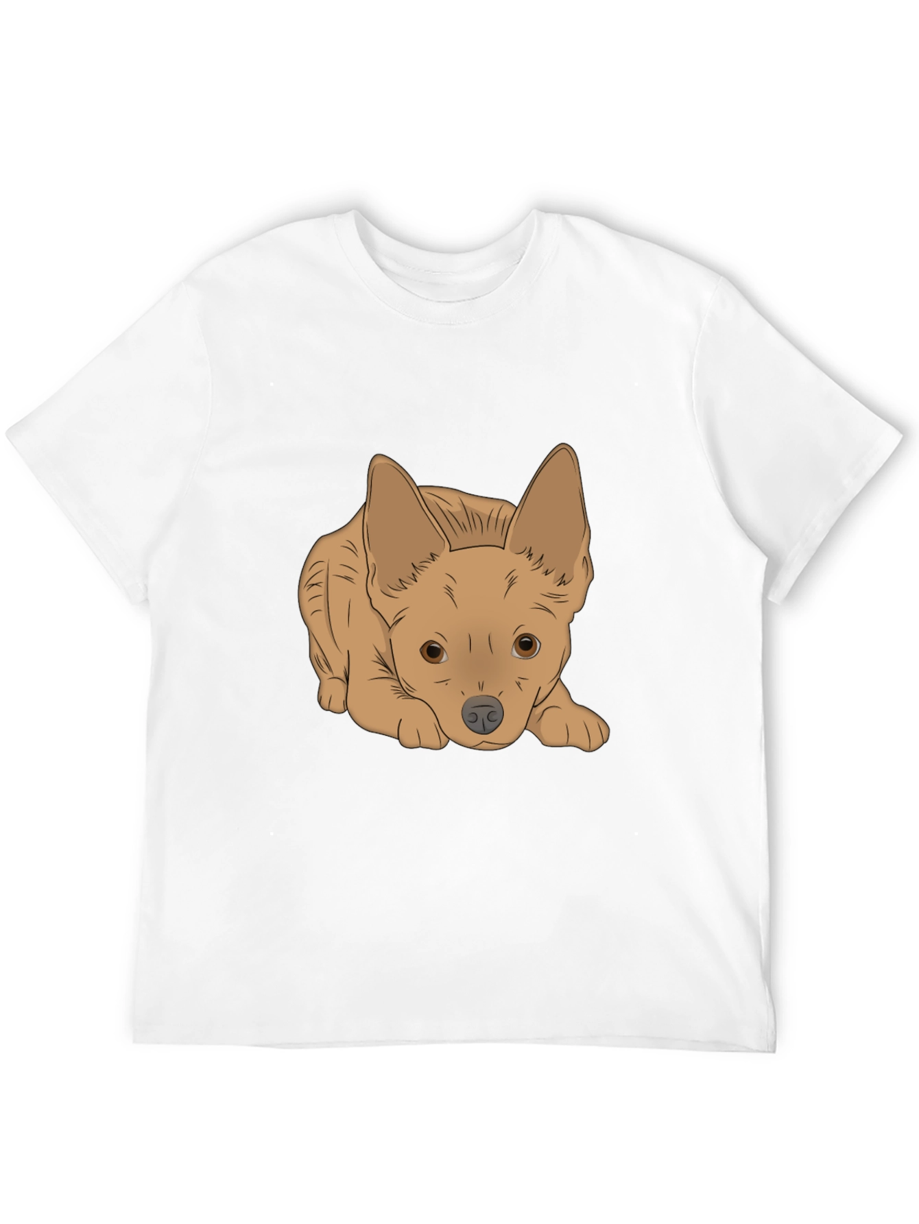 Black Cute Puppy Graphic Tee - Black Cotton T-Shirt view 12