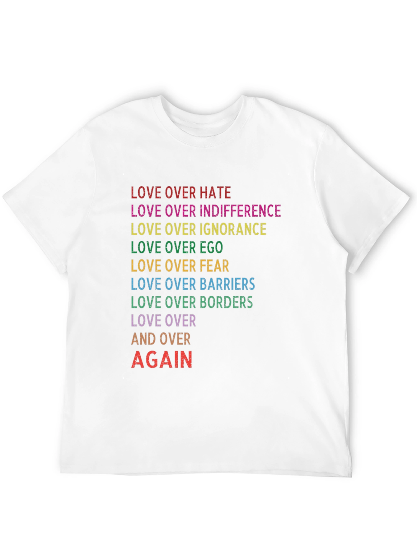 Black Love Over All Rainbow Text T-Shirt view 12