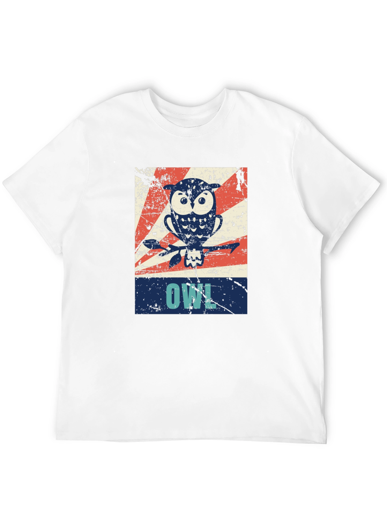 Black Vintage Owl Graphic Tee - Unisex Black T-Shirt view 12