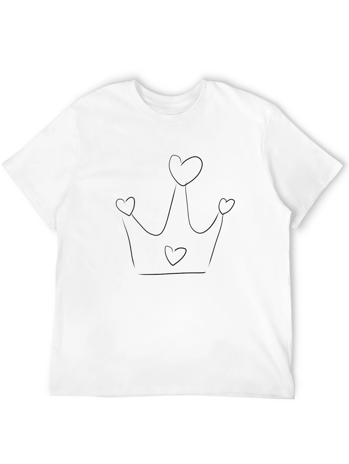Black Heart Crown Tee - Black Cotton Casual Wear view 12