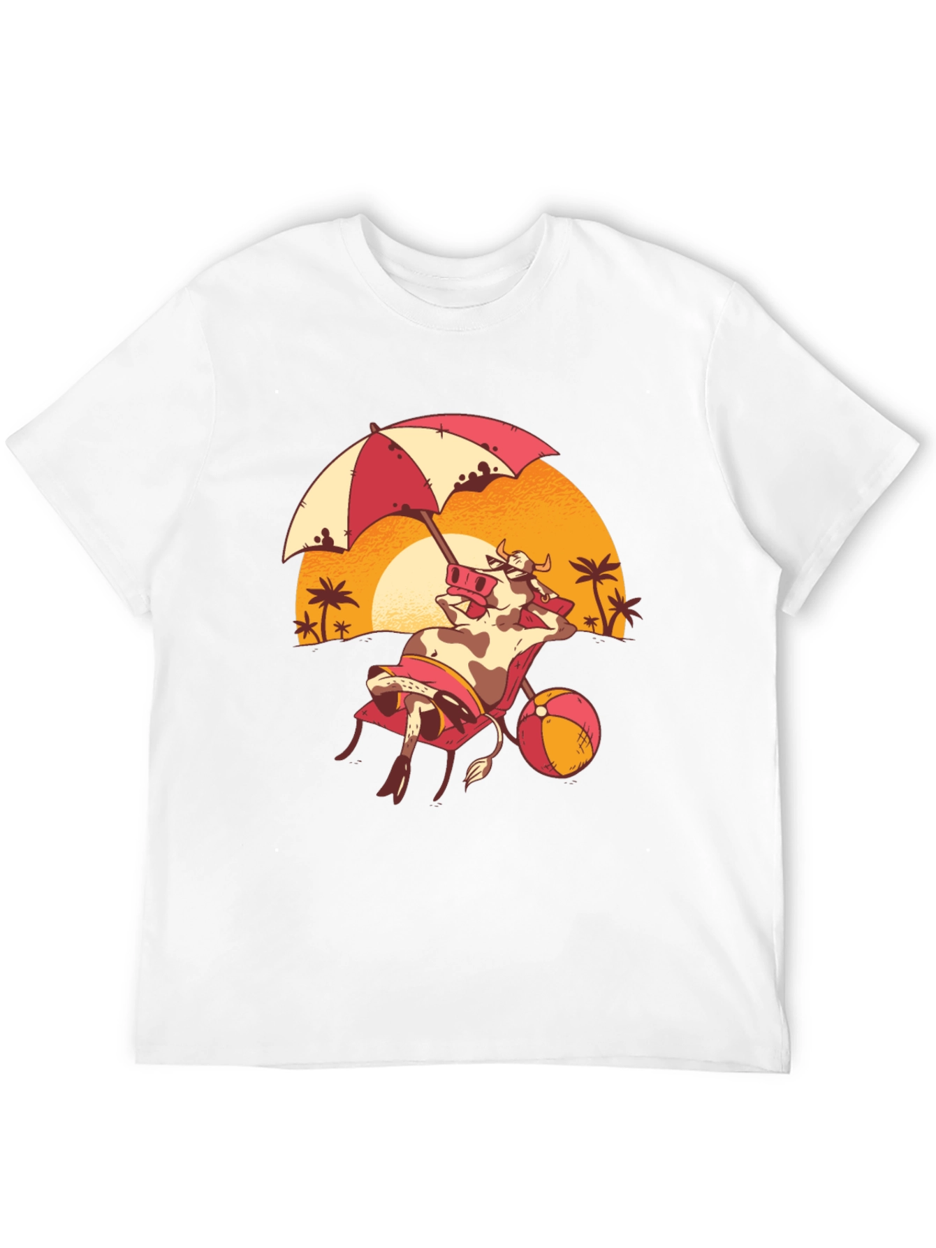 Black Funny Cow Beach T-Shirt - Summer Vacation Tee view 12