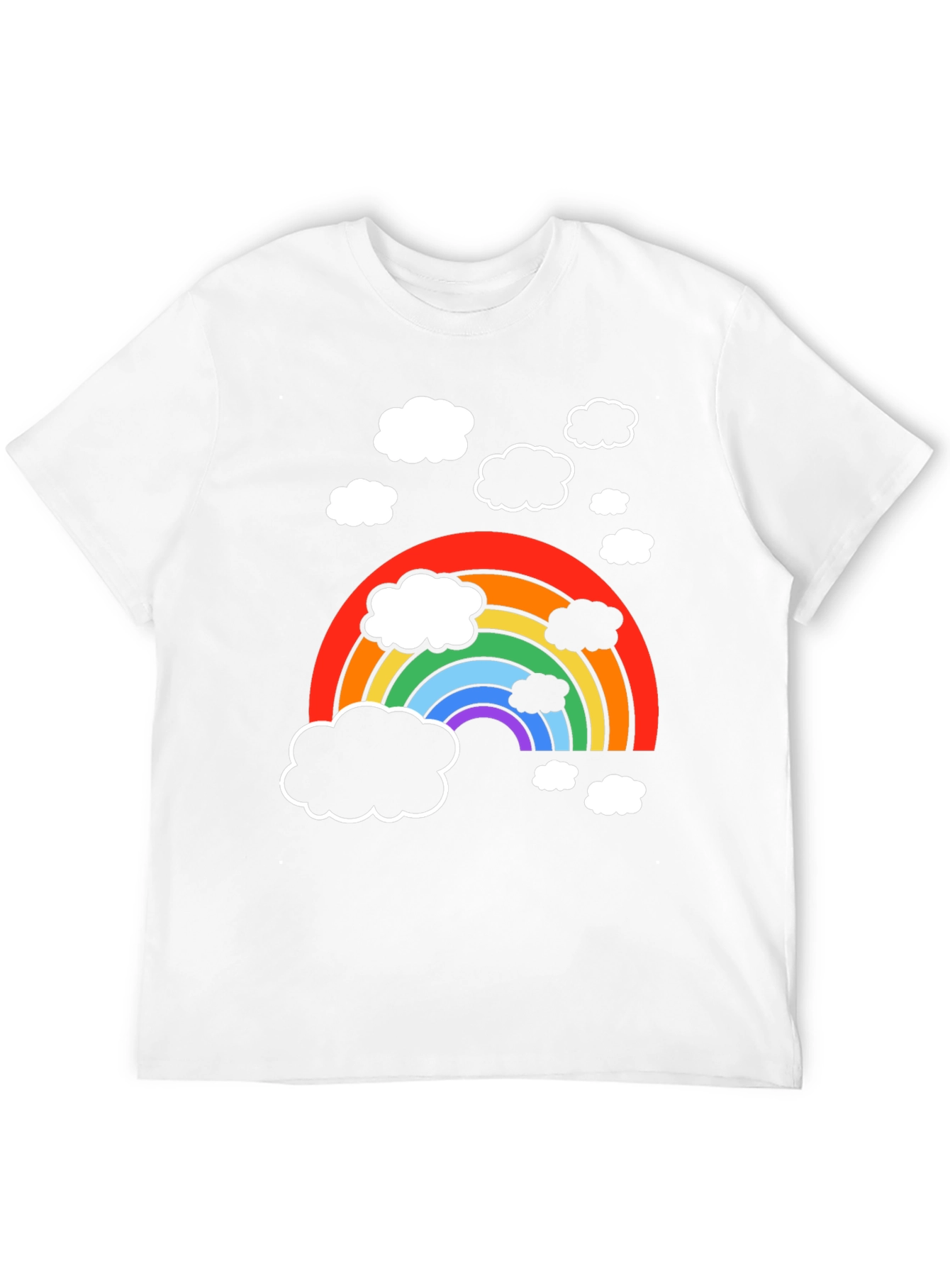 Black Rainbow Cloud Graphic T-Shirt - Soft Cotton Blend view 12