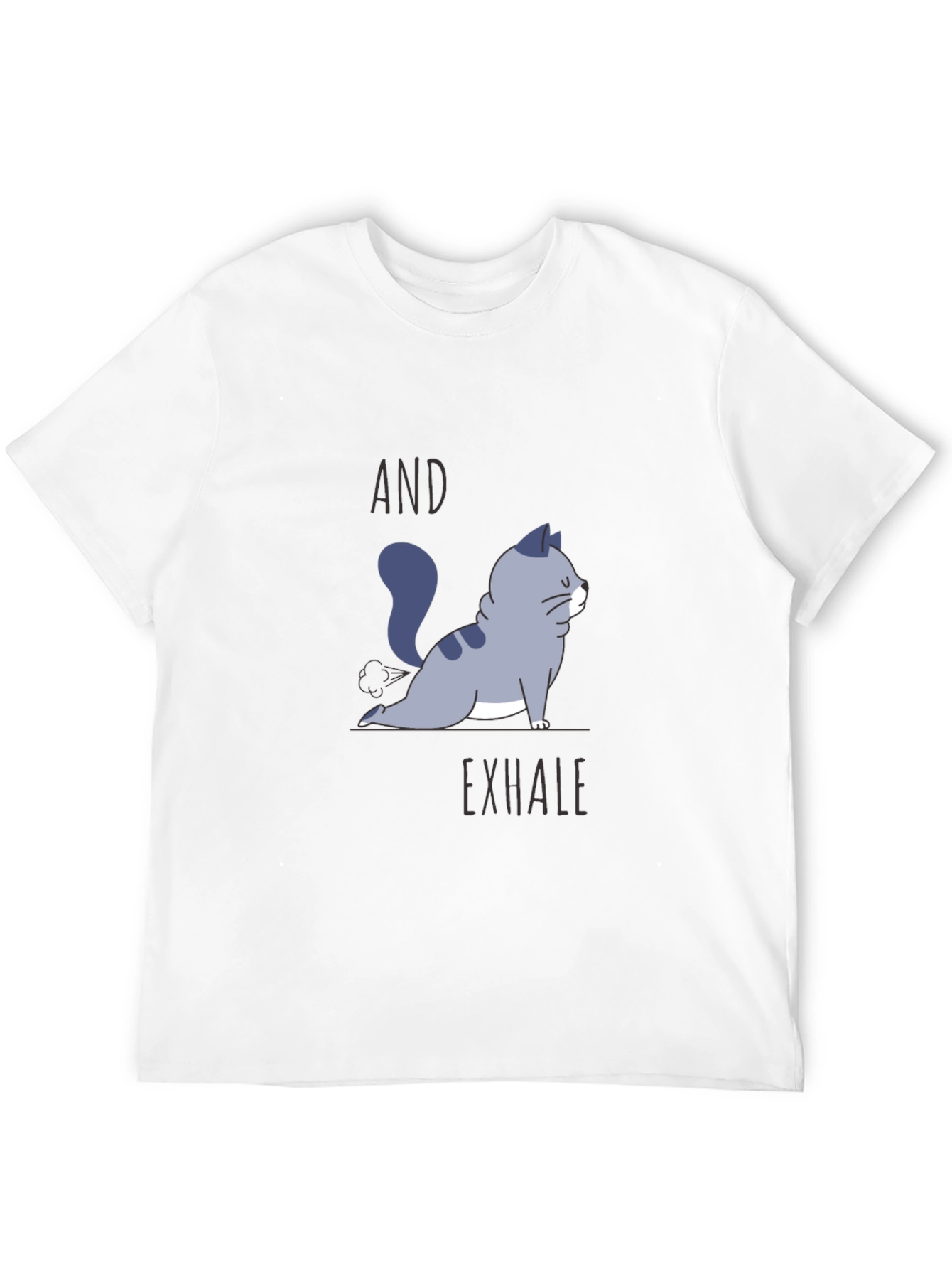 Black Yoga Cat T-Shirt - And Exhale Graphic Tee view 12