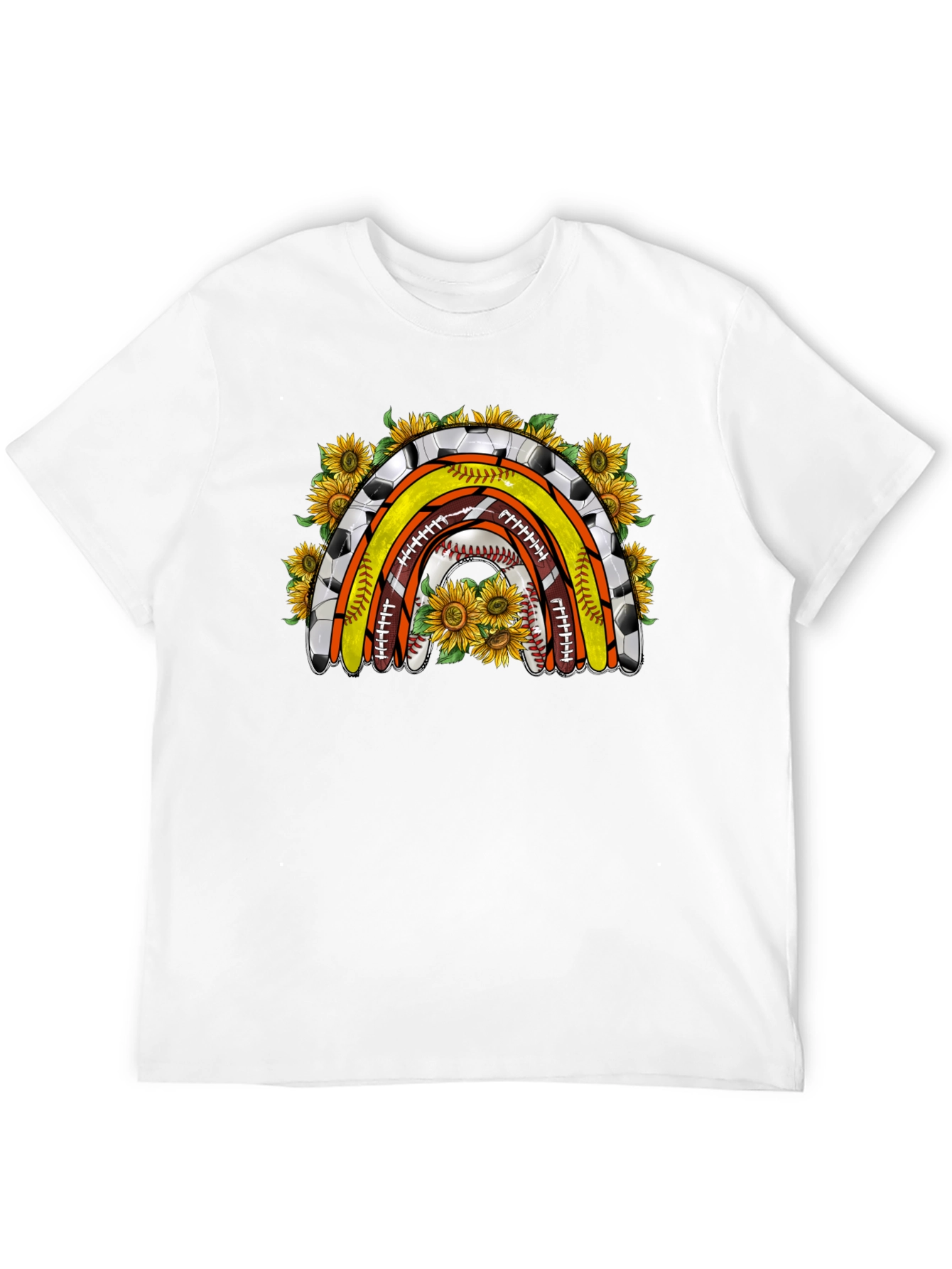 Black Sports Rainbow with Sunflowers T-Shirt view 12