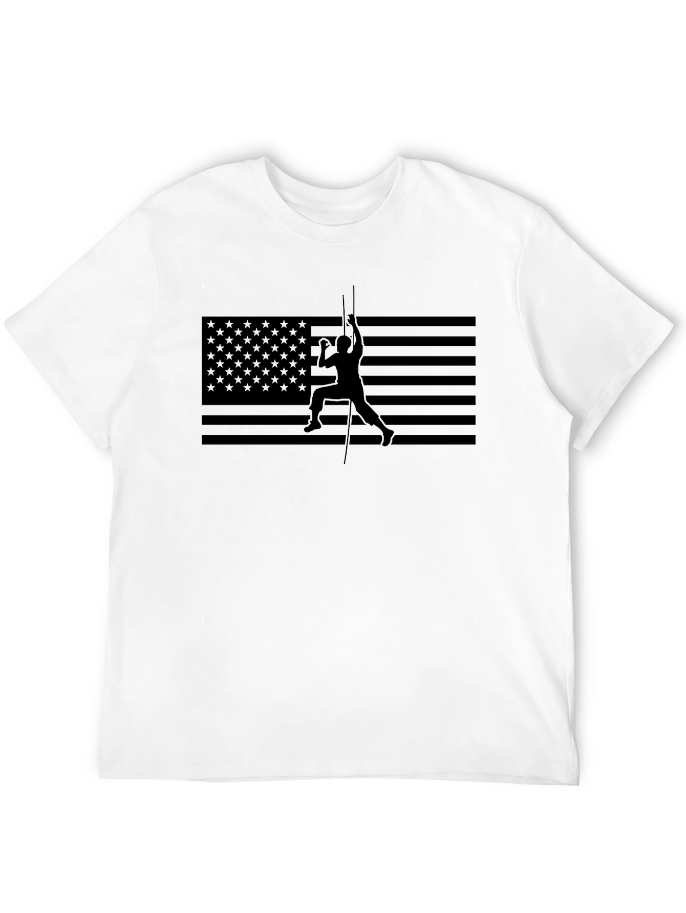 Black American Flag Lineman T-Shirt - Black view 12